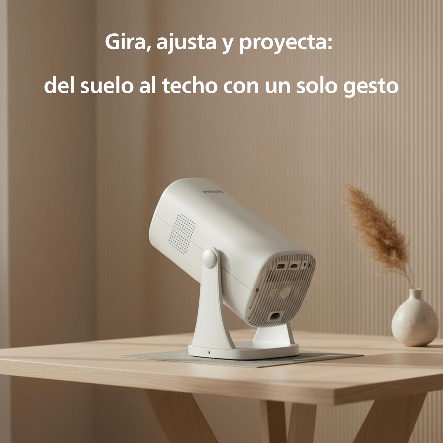 Philips, Neopix 244 - Proyector de cine en casa, Full HD 1920 x 1080p, 250 lúmenes, fuente de luz LED, sonido estéreo 2 x 3 W, color gris