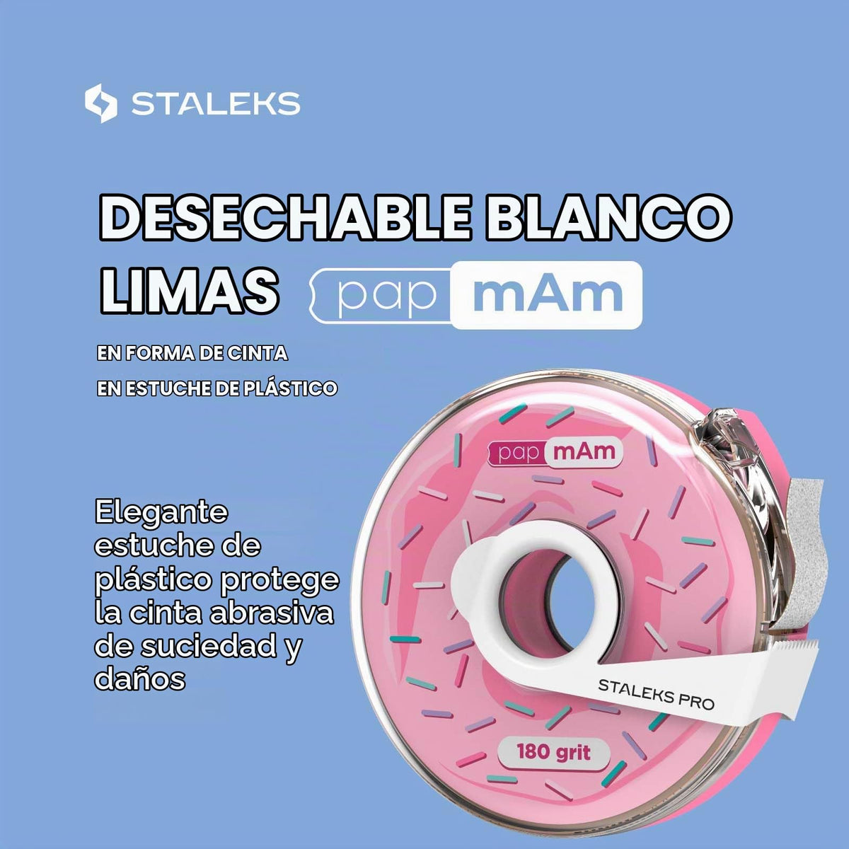 Lima de uñas blanca, rollo de 80 limas en un rollo, grano 180