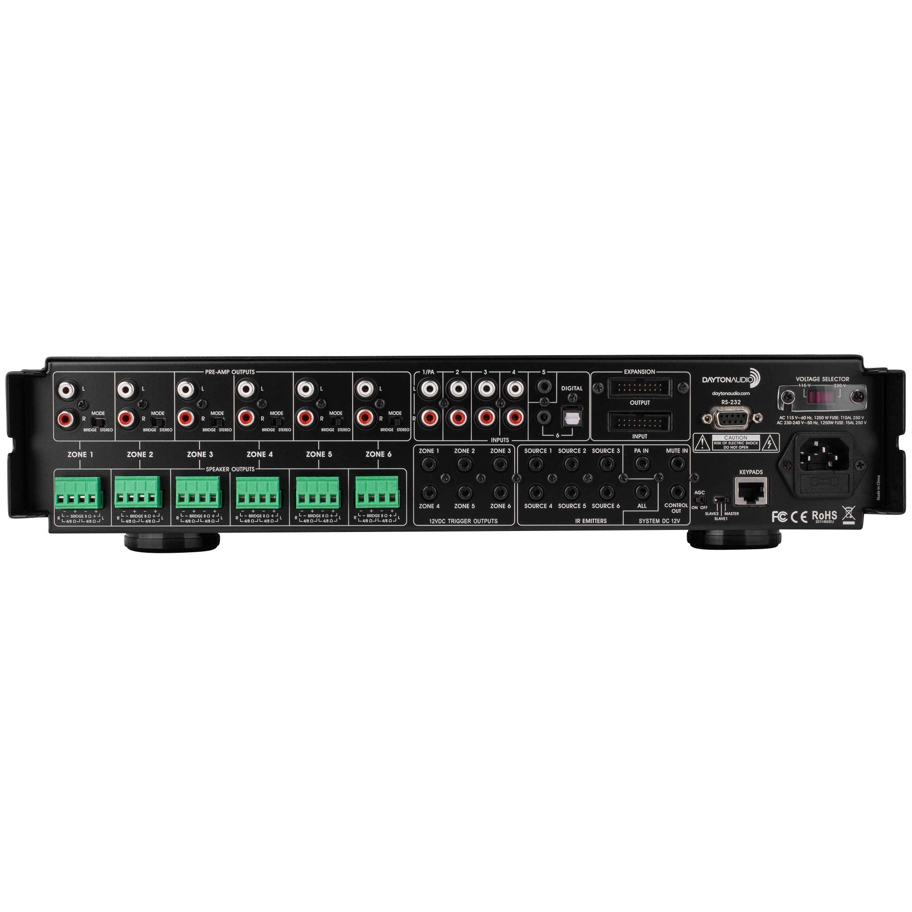 Dayton Audio DAX66 Distributed Whole House Audio System with Keypads 25 WPC