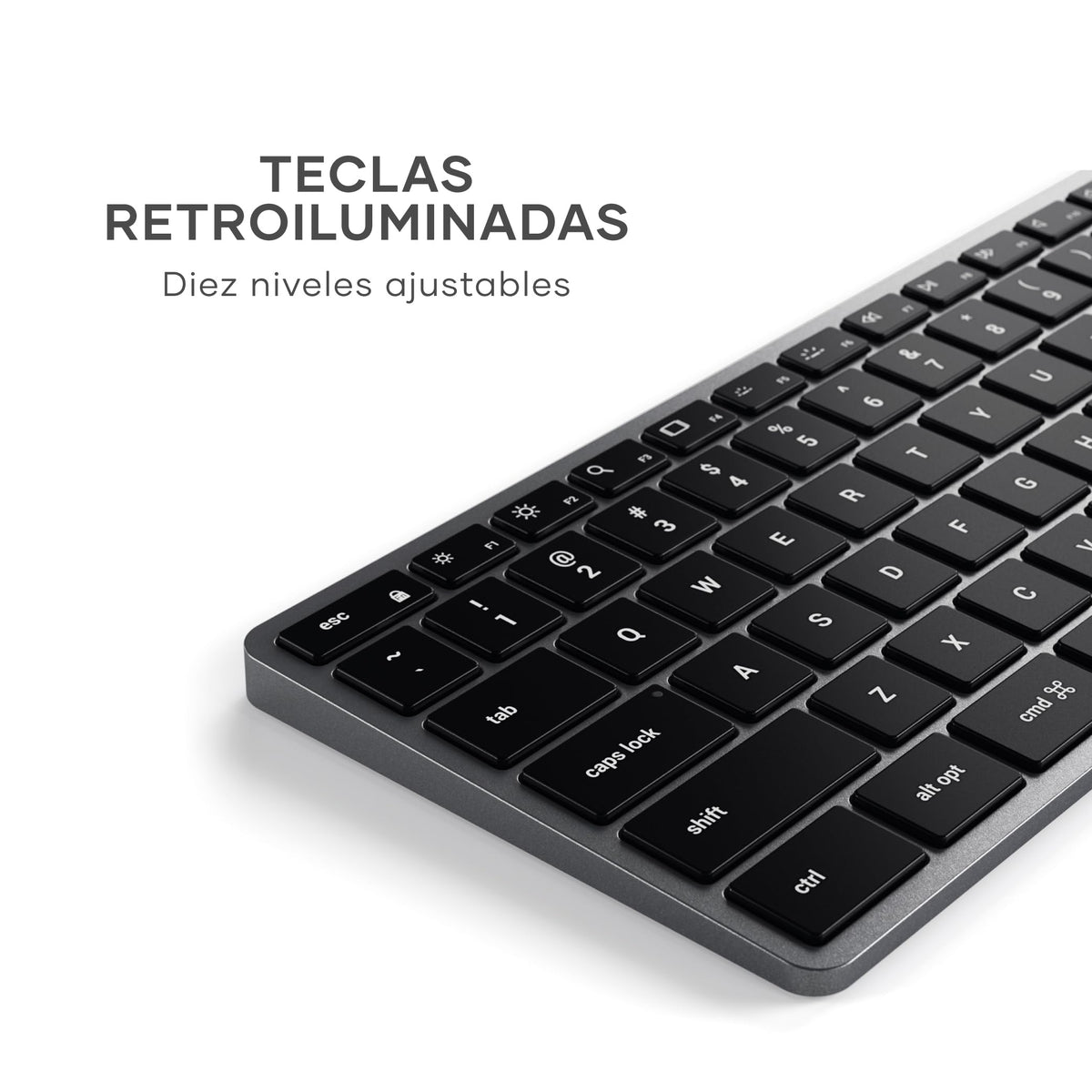Teclado Bluetooth SATECHI Gris Espacial Retroiluminado Slim X3