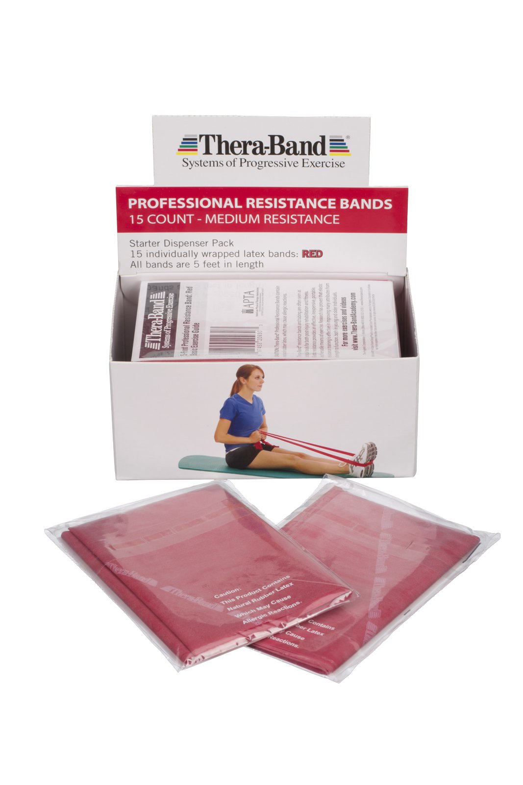 Bandas de Resistencia THERABAND Verde Pesado Nivel Intermedio para Ejercicio y Rehabilitación