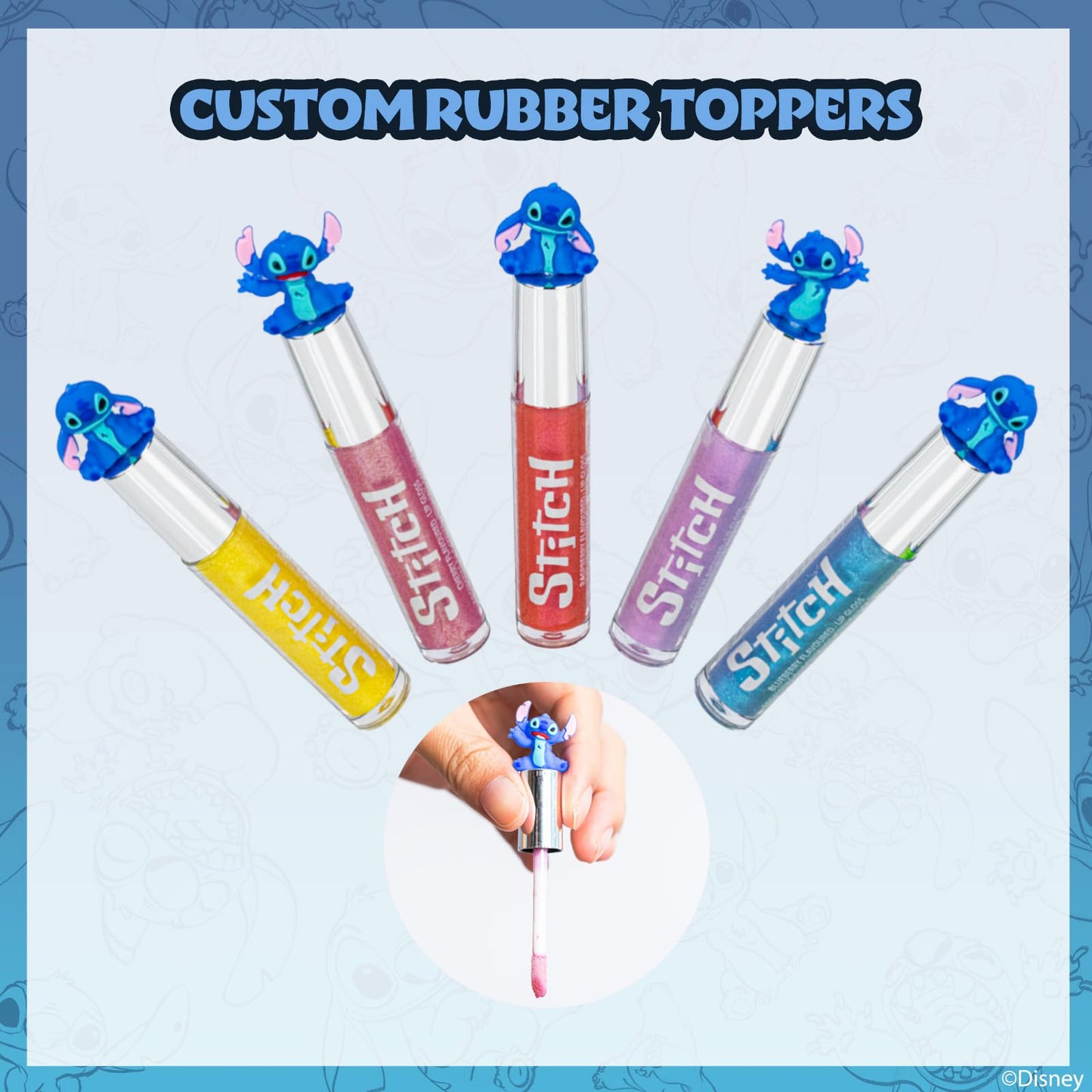 Stitch 10 unidades de brillo para labios de a base de plantas, primer set de maquillaje para niñas, perfecto para fiestas, pijamadas y regalos de cumpleaños, para mayores de 3 años, de Townley Girl