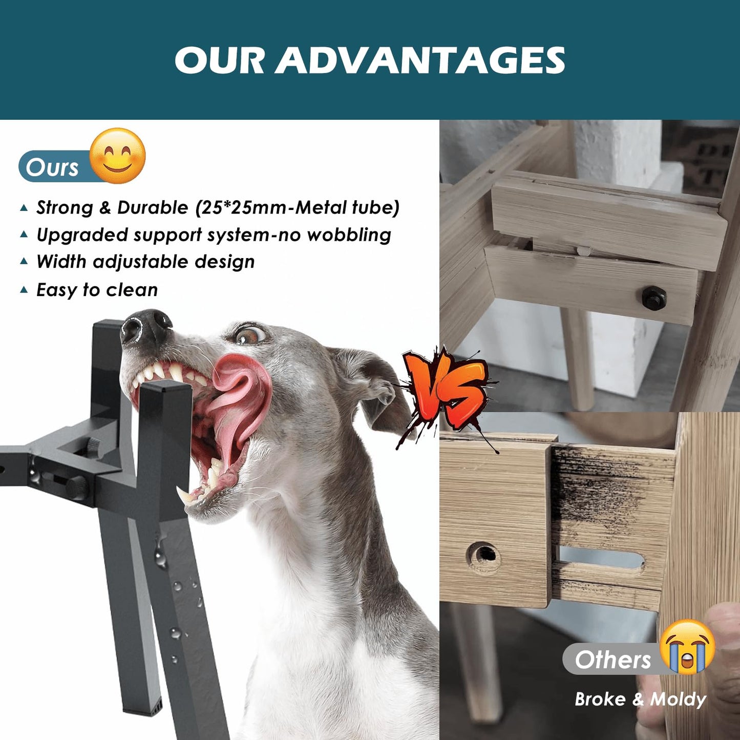 Soporte Ajustable SHAINFUN 2 en 1 para Cuencos Anchos con Soporte Elevado para Perros Grandes y Extra Grandes