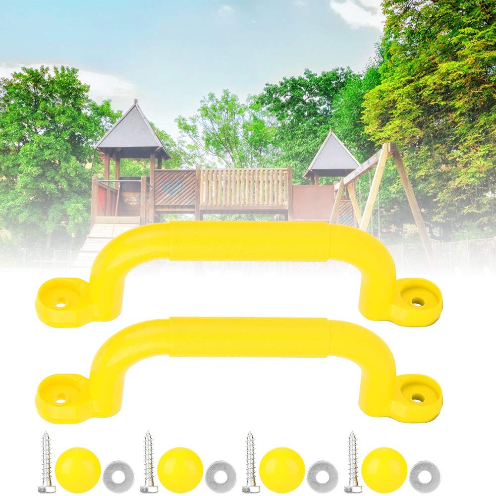 Alomejor Juego Asas de Agarre para niños Juegos de Seguridad Antideslizante Juego de Asas Tornillos Kits para la casa del árbol de Escalada de Juguete Columpio de Accesorios