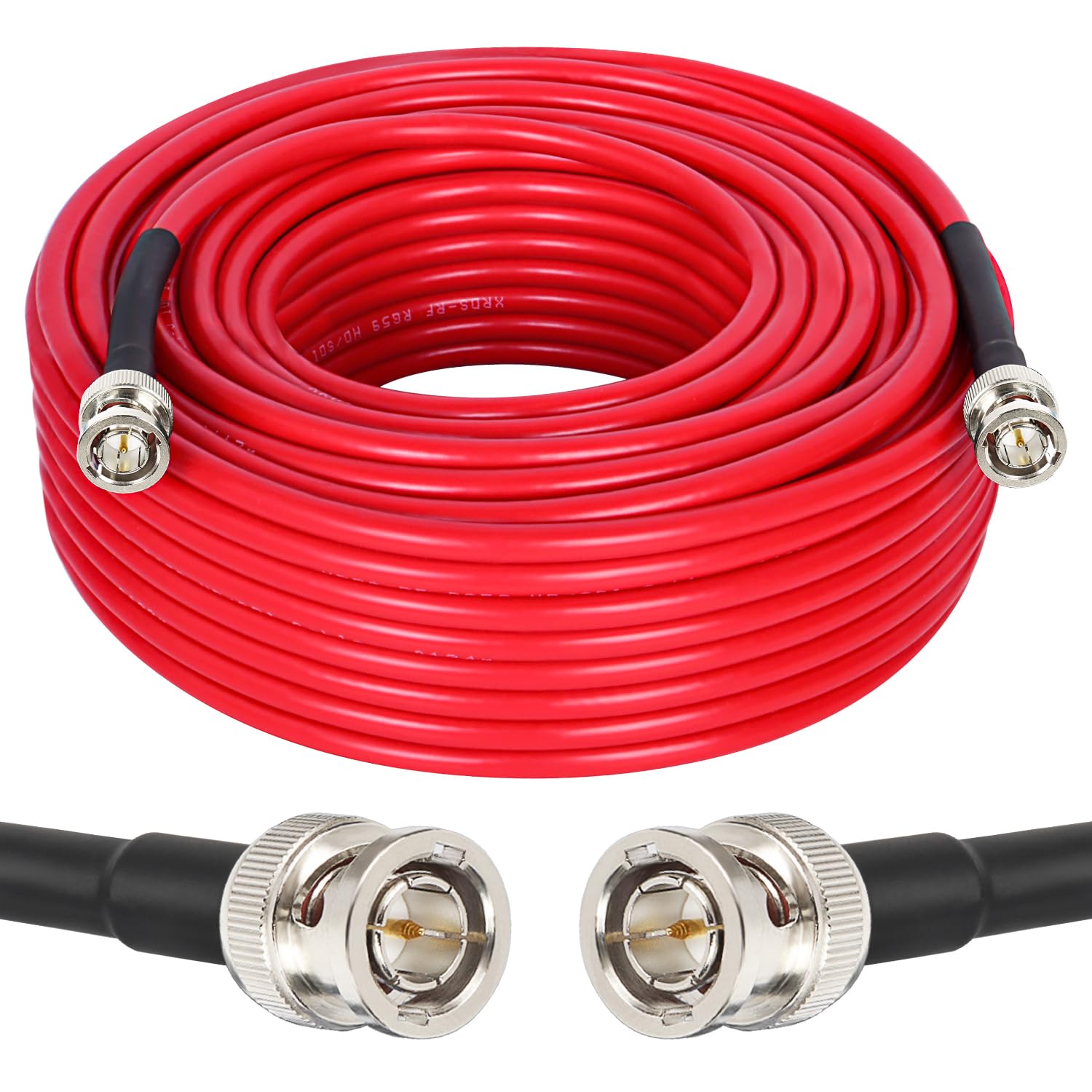 XRDS -RF Cable SDI de 100 pies - Cable macho BNC RG59 de 75 ohmios para cámara SDI 4K 1080P 3G/6G HD, monitor, grabadora de video, convertidor divisor SDI a HDMI, cámara de seguridad