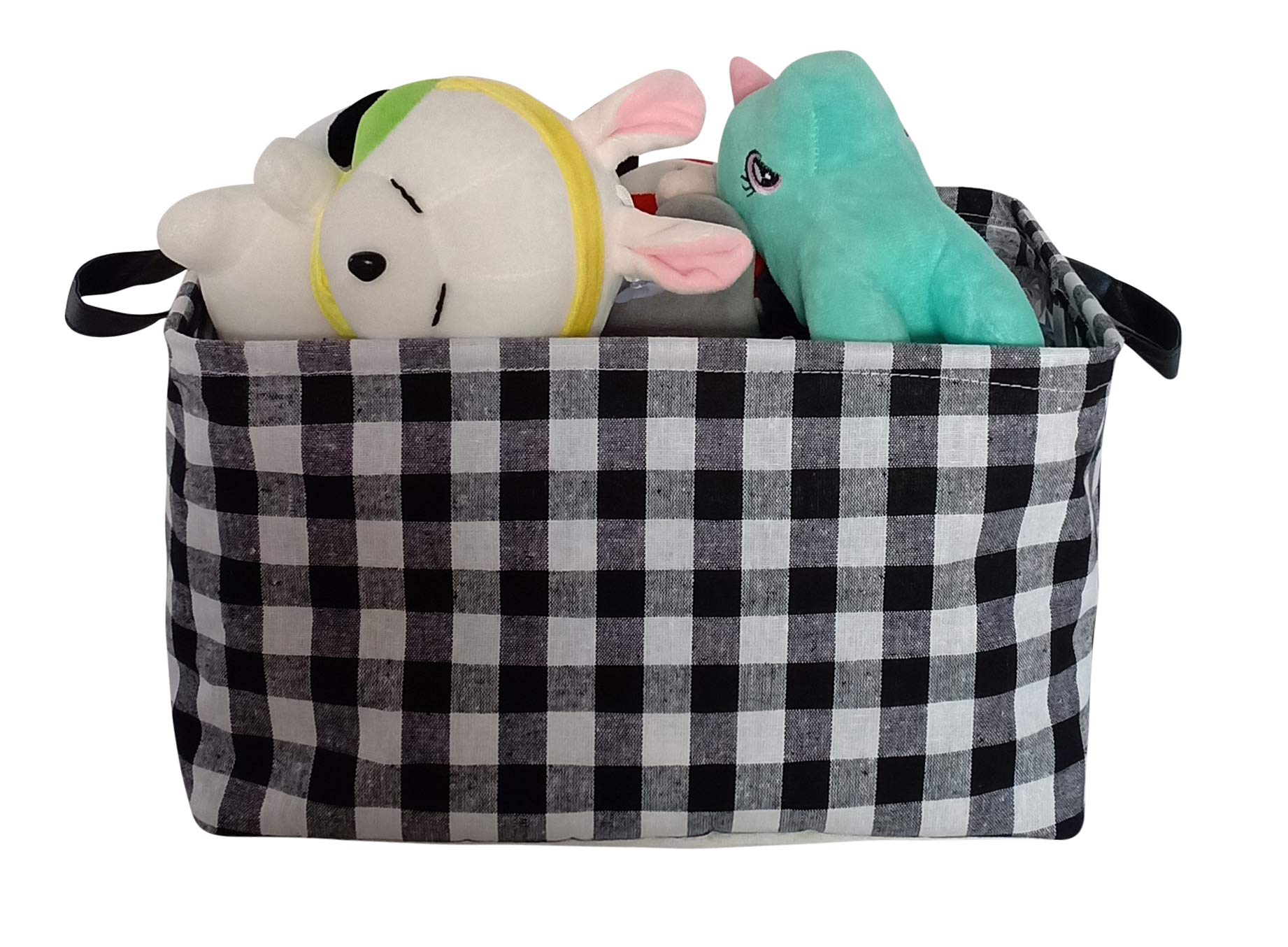 KUNRO - Cesta de almacenamiento para niños, estante de regalo, cesta de almacenamiento de juguetes, caja organizadora para habitación de los niños con asas (rejilla negra)