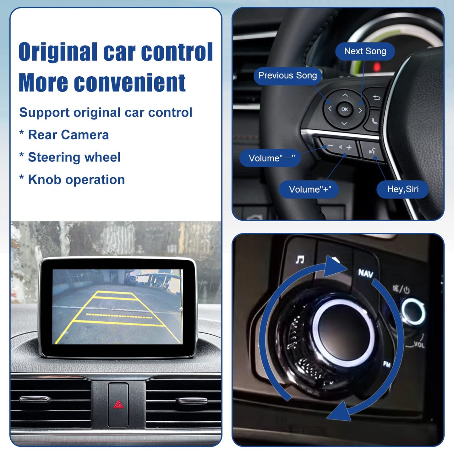 Kit de Reequipamiento Automático Mazda MZD Connect Compatible con Apple Carplay y Android para Mazda 2/3/6/CX3/CX5/CX9/MX5 2014-2019