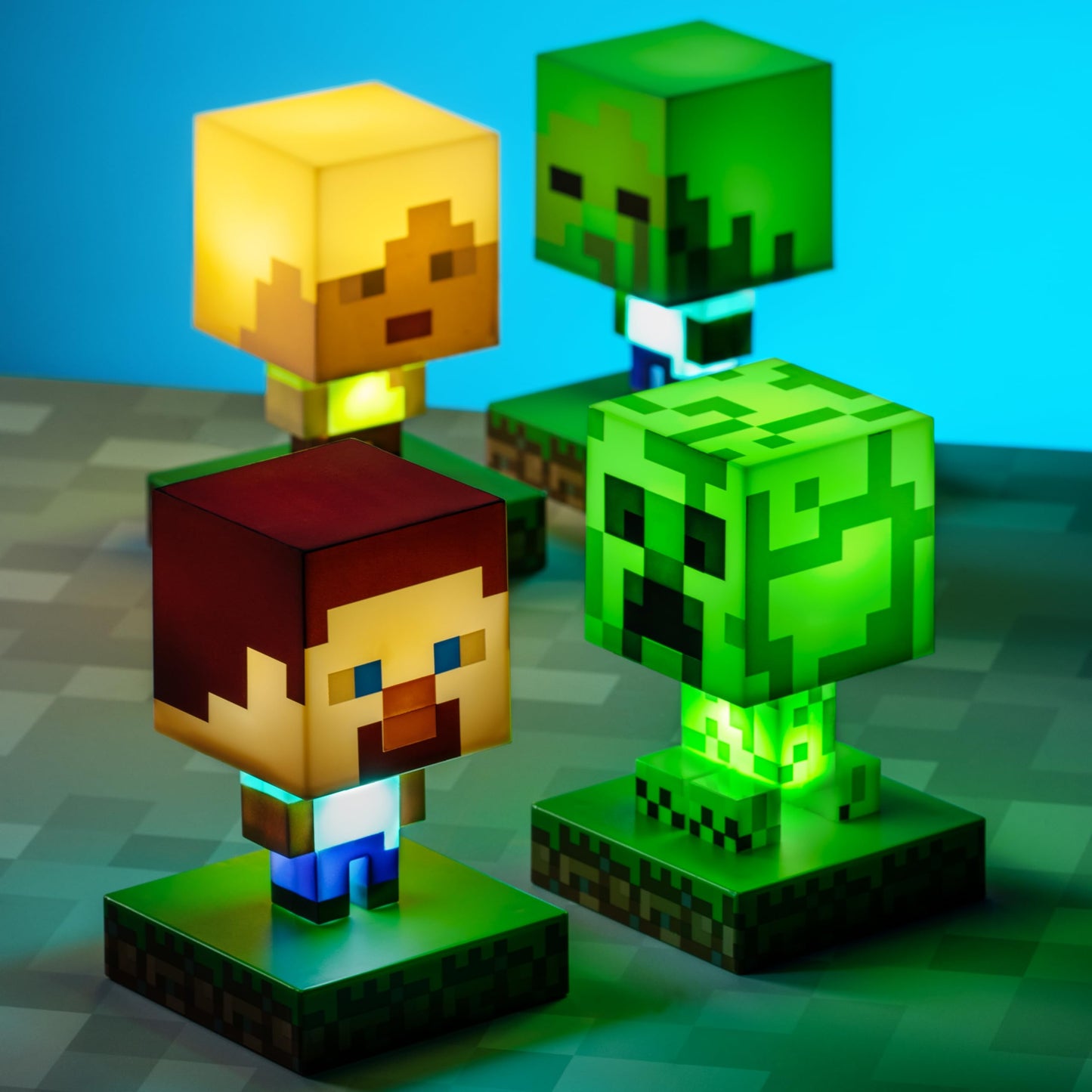 Lámpara 3D Paladone Minecraft Creeper Verde Luz Nocturna para Jugadores
