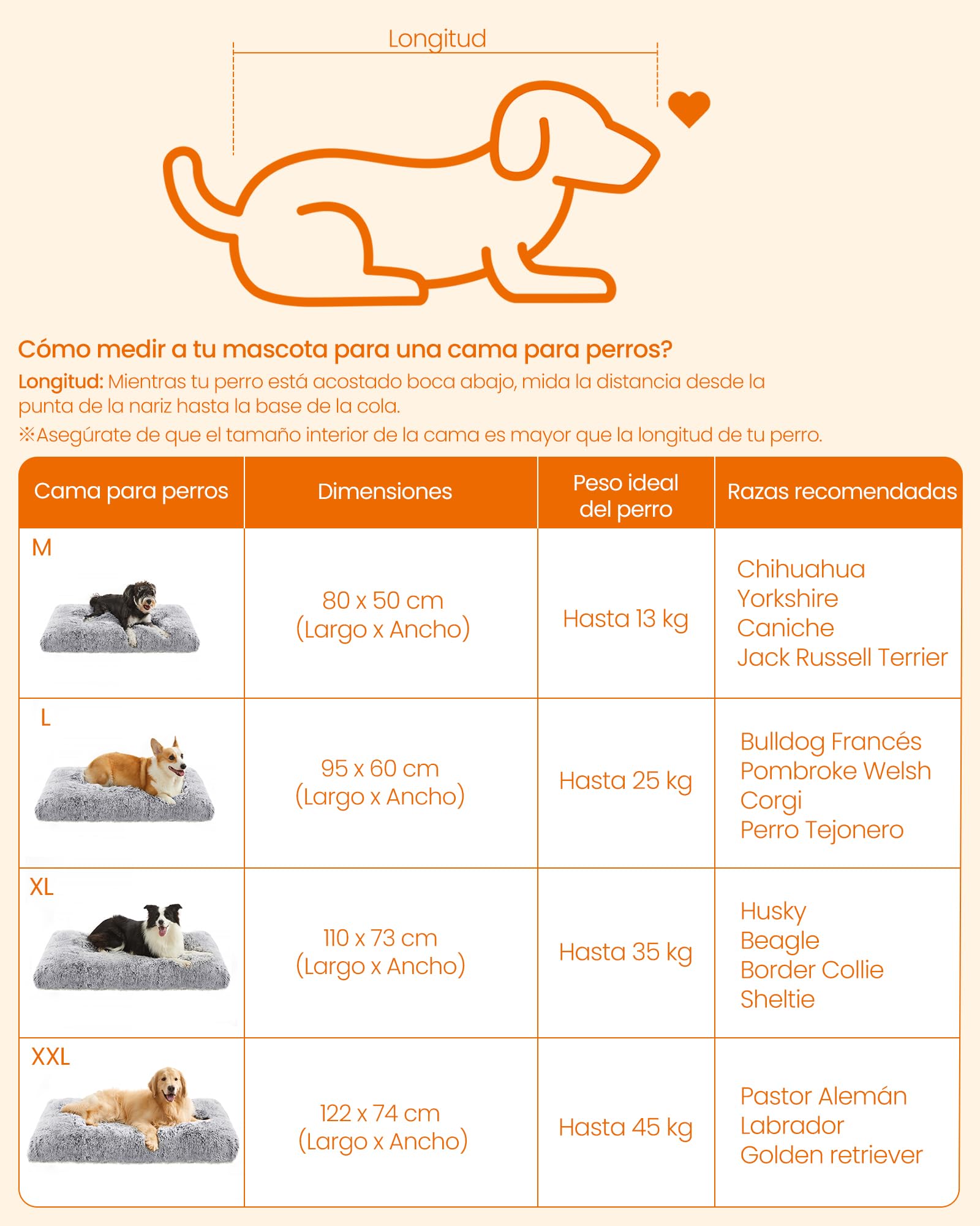 Feandrea Cama para Perros, Sofá para Mascotas, 95 x 60 cm, Lavable a Máquina, con Cojín, Gris Claro MPGW202G01