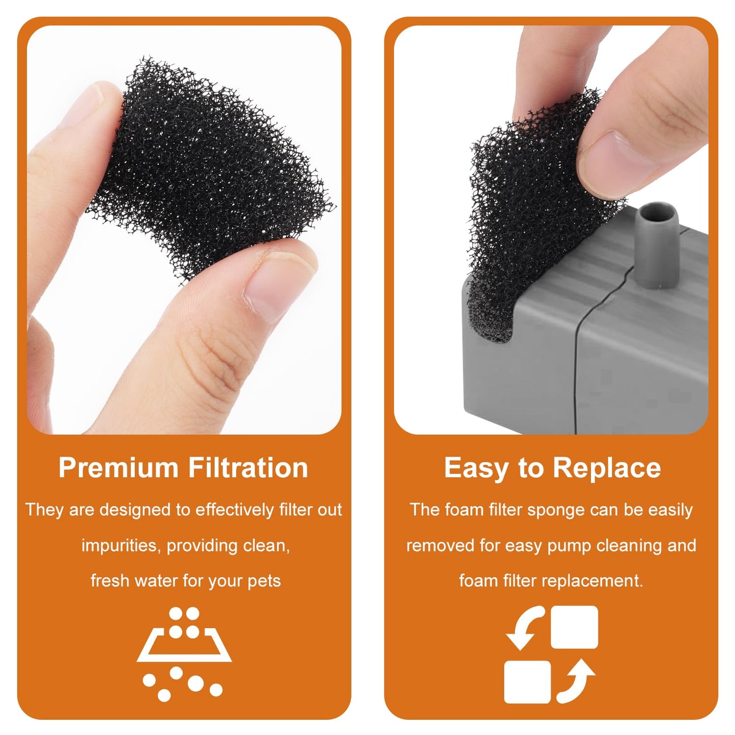 Filtros de Espuma de Repuesto Petkit Eversweet 3 Pro Negro para Fuente de Agua para Mascotas