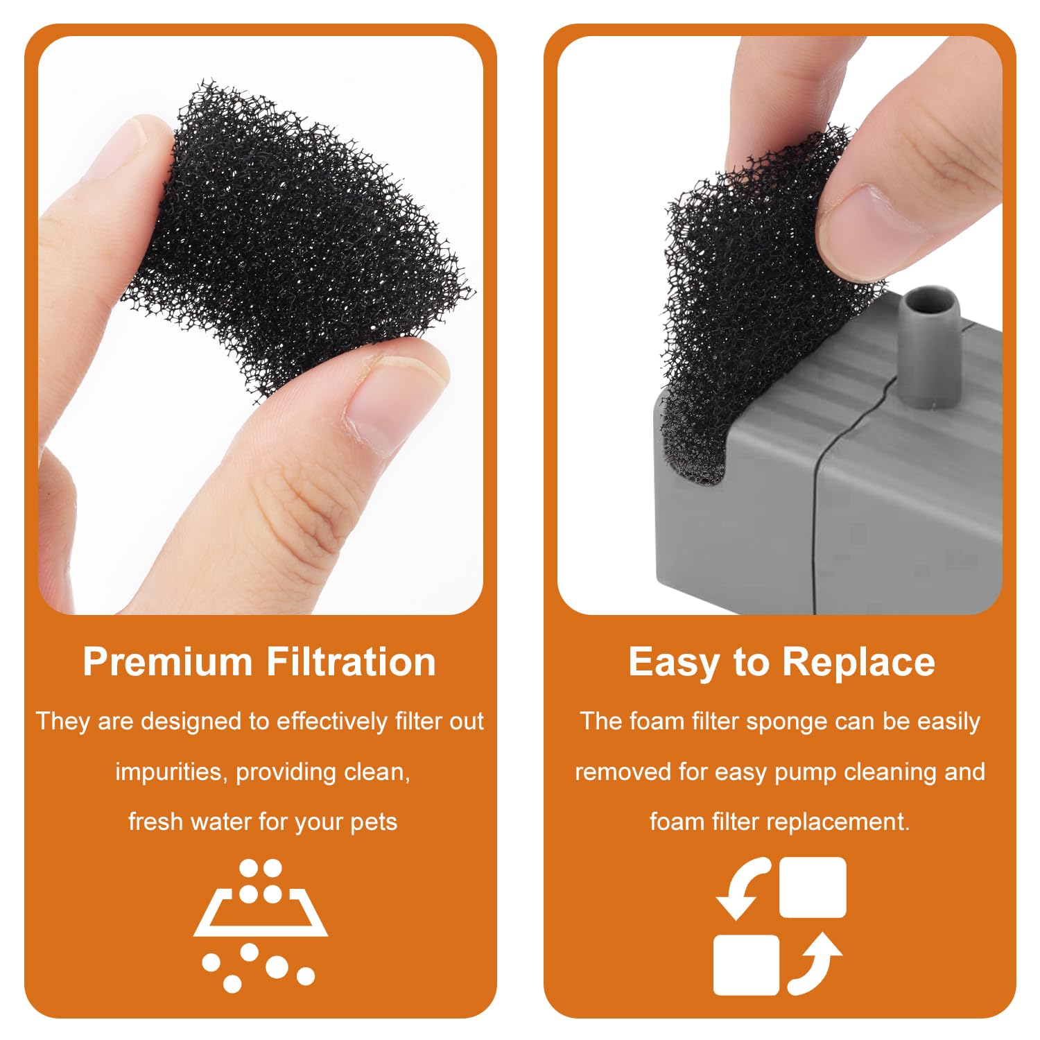 Filtros de Espuma de Repuesto Petkit Eversweet 3 Pro Negro para Fuente de Agua para Mascotas