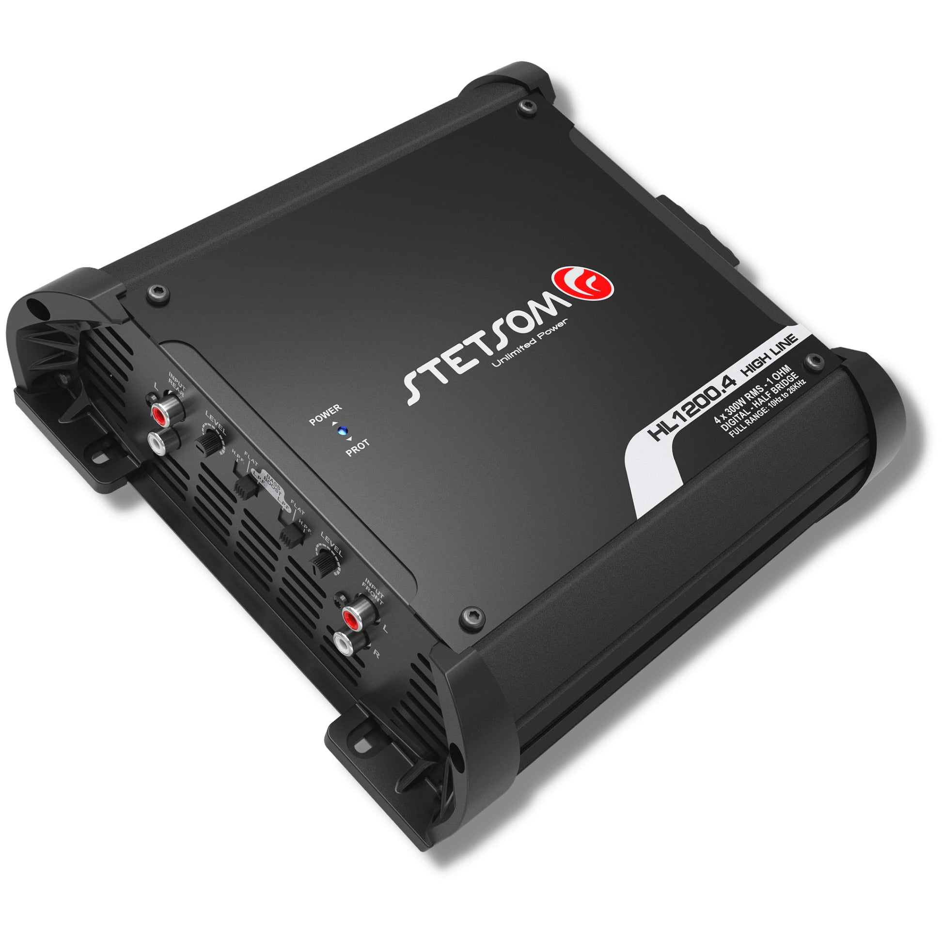 Amplificador de Audio Estéreo Multicanal Stetsom HL 1200.4, 1.2K Vatios RMS, 4 Canales, Negro, Calidad de Sonido HD para Coche