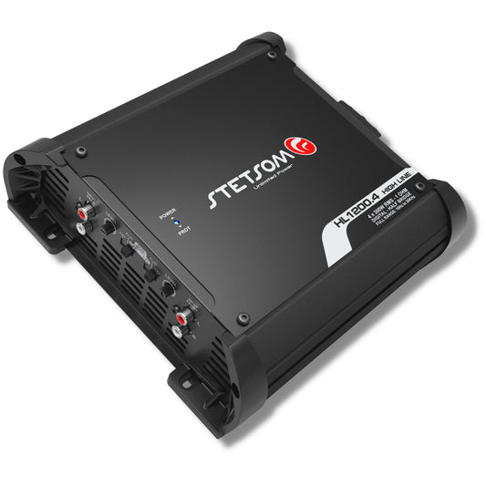 Amplificador de Audio Estéreo Multicanal Stetsom HL 1200.4, 1.2K Vatios RMS, 4 Canales, Negro, Calidad de Sonido HD para Coche