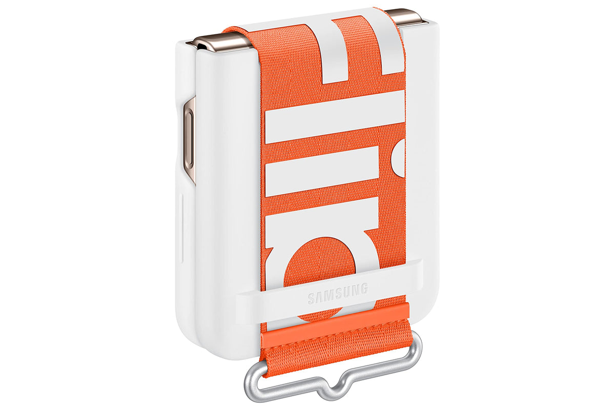 Funda Protectora Samsung Galaxy Z Flip 4 Blanco Acabado Mate con Agarre para Dedos versión Estadounidense
