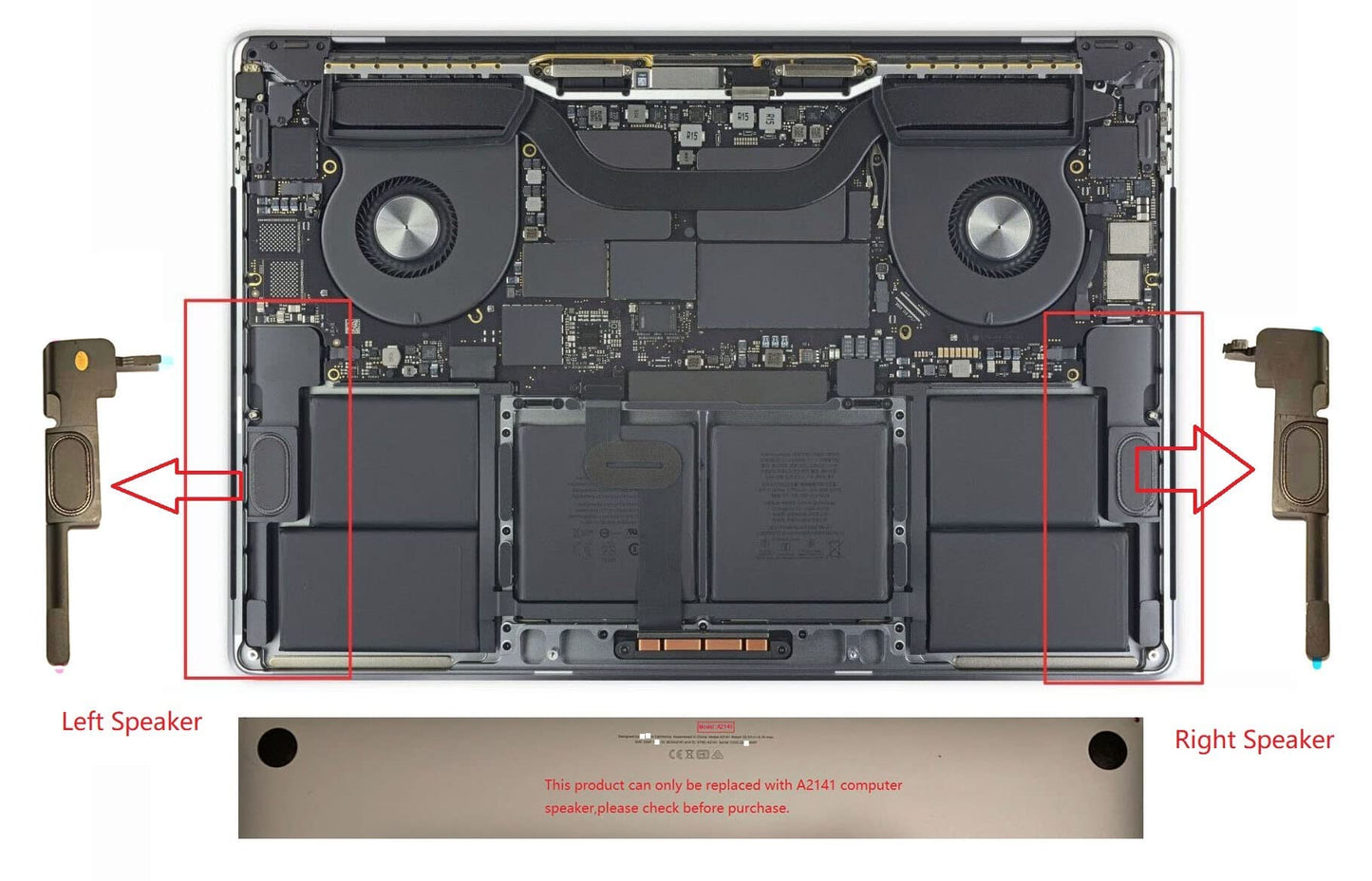 ITTECC - Altavoz interno derecho e izquierdo de repuesto para MacBook Pro de 16 pulgadas A2141 2019 2020 año 661-13161, 661-13162
