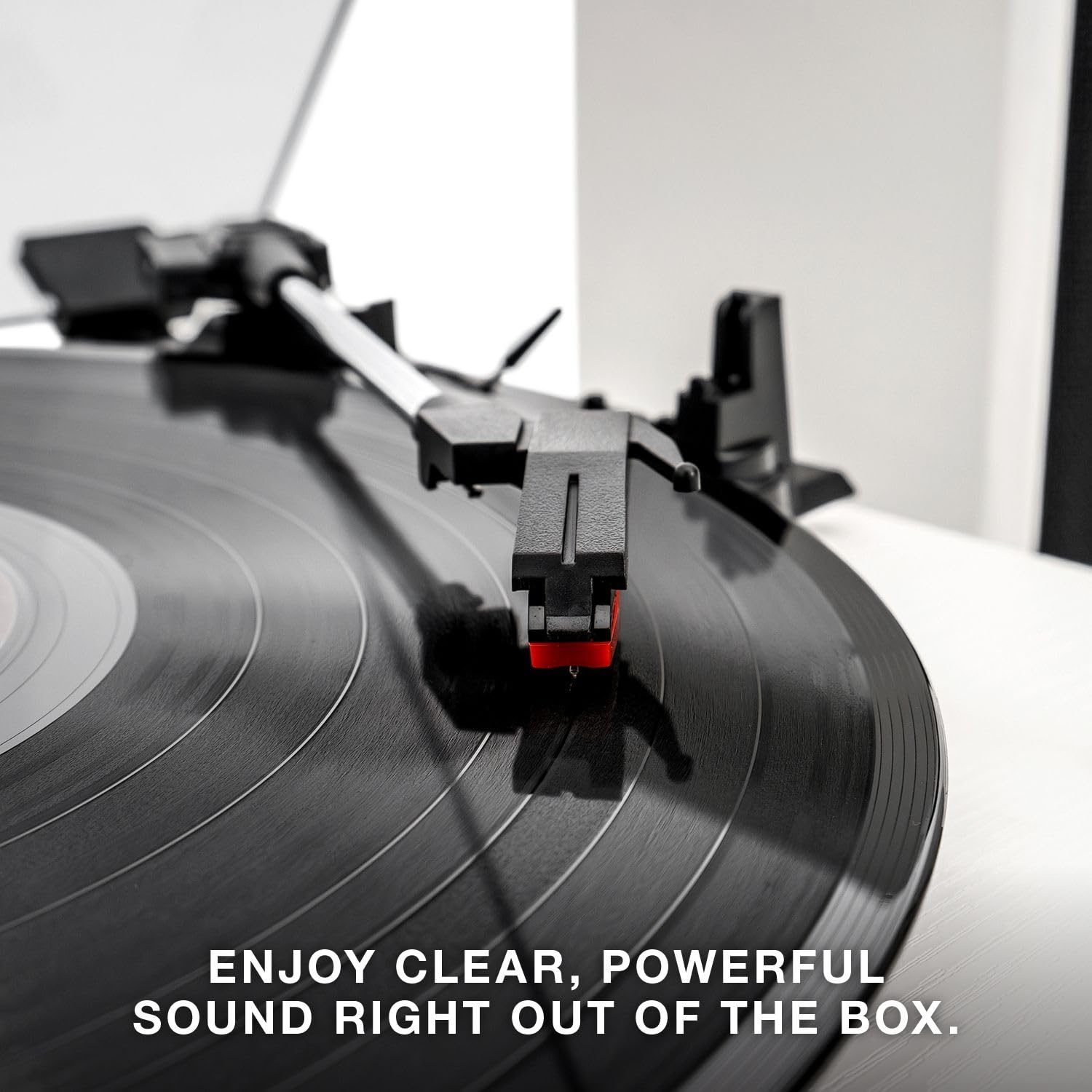 Tocadiscos Victrola Montauk Blanco Madera con Altavoces Bluetooth y Tapa Extraíble