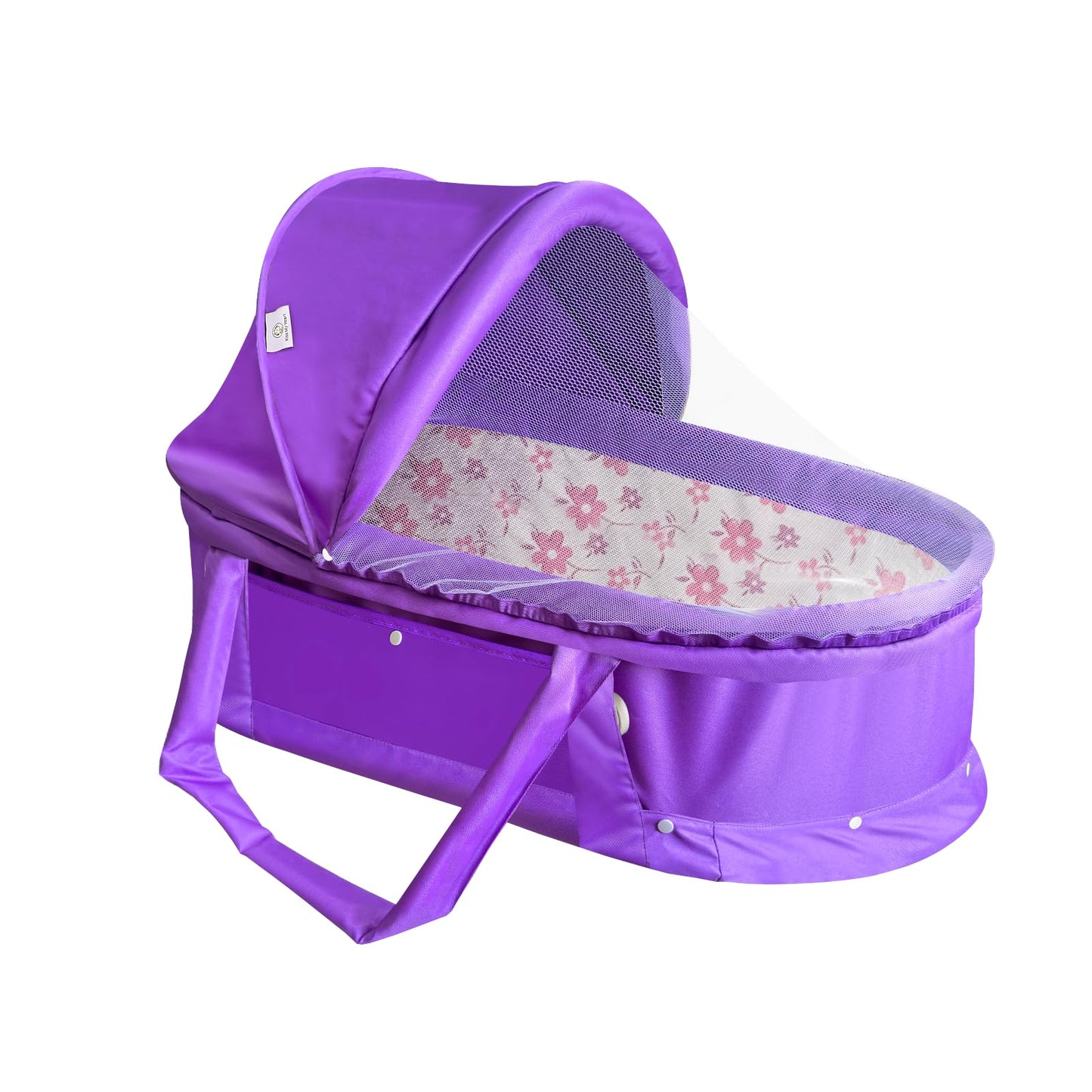 surebaby - Moisés de viaje para bebé, 2 en 1, cuna de viaje portátil plegable con cubierta para sombrilla, (morado)
