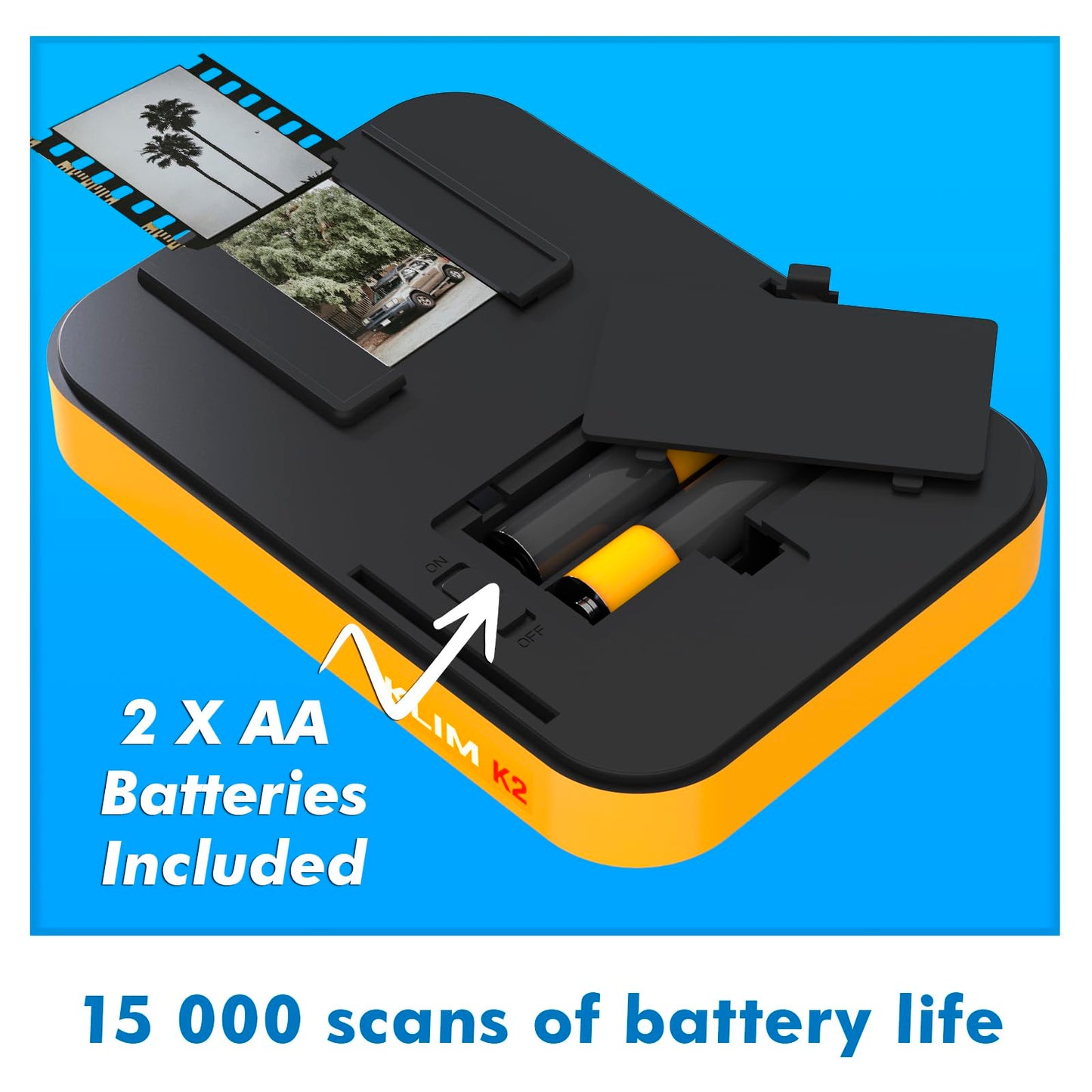KLIM K2 - Digitalizador de fotos móvil de 35 mm - Conversión positiva y negativa - Escáner de diapositivas y fotos - Kit de desarrollo de color esencial - Tu propio servicio para desarrollar negativos