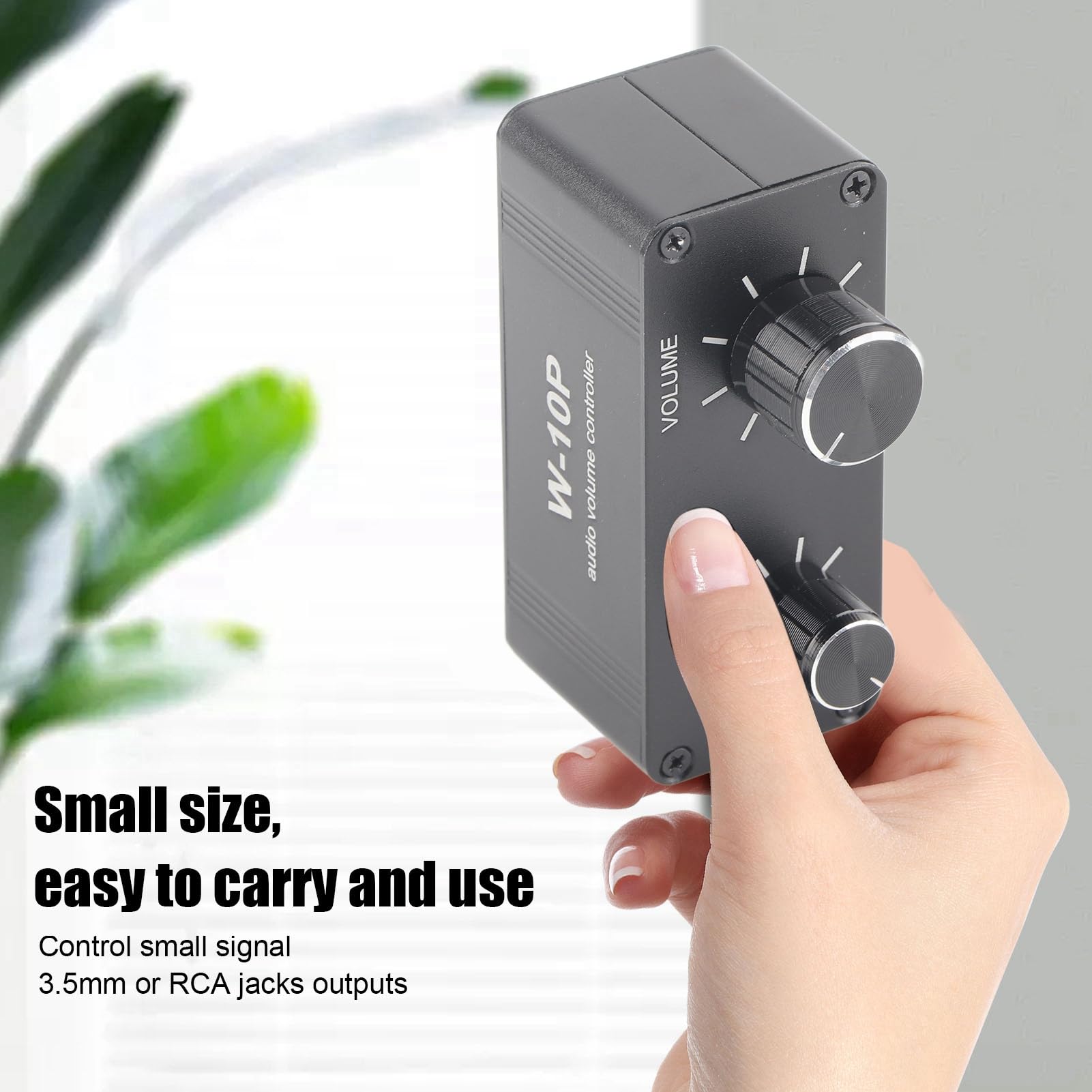 Controlador de Volumen, Mini Ajustador de Audio EstéReo con Salida de 3.5Mm Controlador de Volumen para Altavoces de Coche y Motocicleta