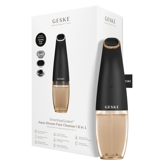 Limpiador Facial GESKE Aqua-Stream Azul 8 en 1 para Limpieza de Poros y Extracción de Puntos Negros
