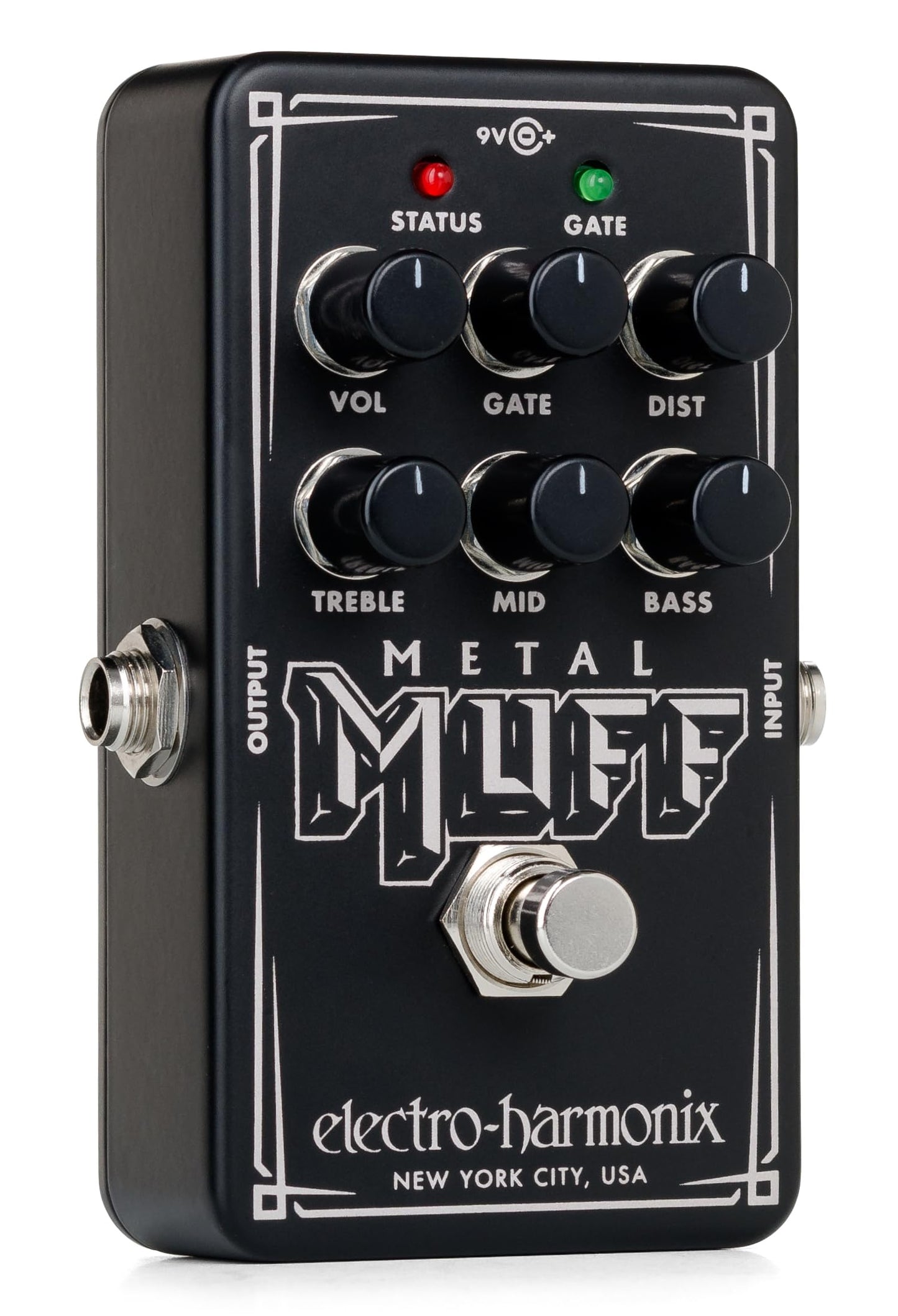 Pedal de Distorsión Electro-Harmonix Nano Metal Muff negro con Control de Puerta de Ruido para Guitarra Eléctrica