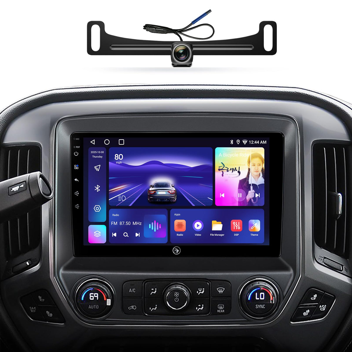 Radio de Coche Android 10 Pulgadas GMC Sierra Chevrolet Silverado 4G+64G Visualización Táctil Estéreo Compatible con Carplay y Android Auto GPS Navegación