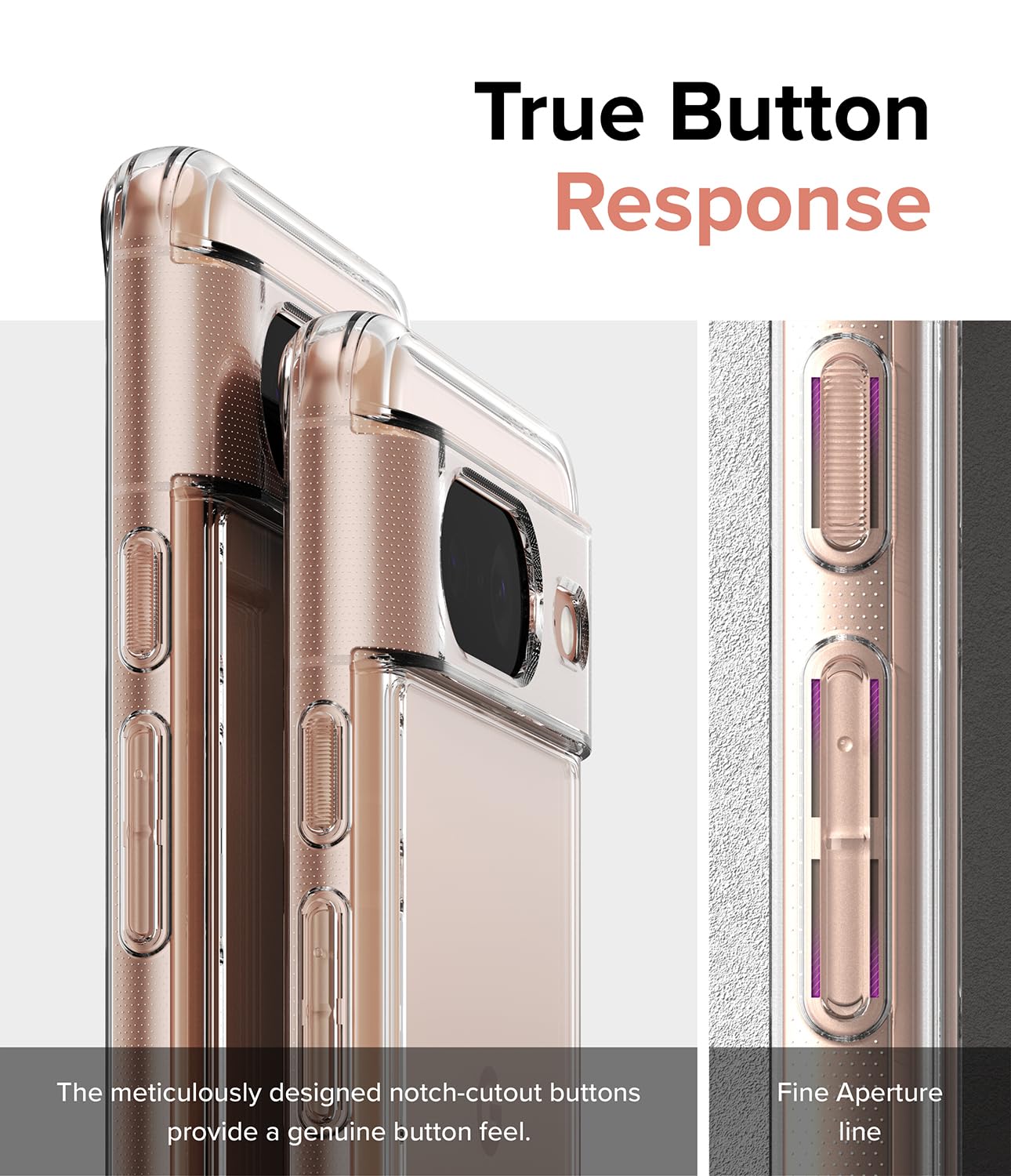 Funda Ringke Fusion Transparente para Google Pixel 8 2023 con Agujeros para Cuerda