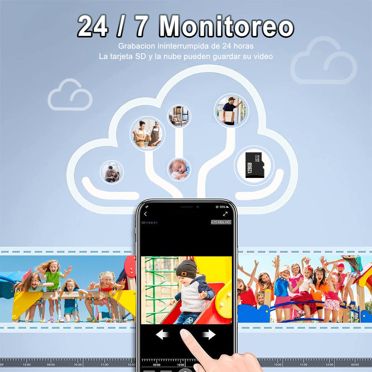 Cámara de Seguridad Exterior EASYTAO 9825G WiFi Lentes Duales Zoom Óptico 8X Visión Nocturna Audio Bidireccional Detección de MOV Compatible con Alexa