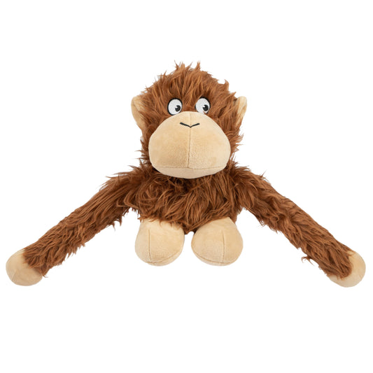 Best Pet Supplies O-Hug-Atan - Juguete Interactivo de Peluche chirriante para Cachorros o Perros de Raza pequeña y Mediana - O-Hug-Atan (café)