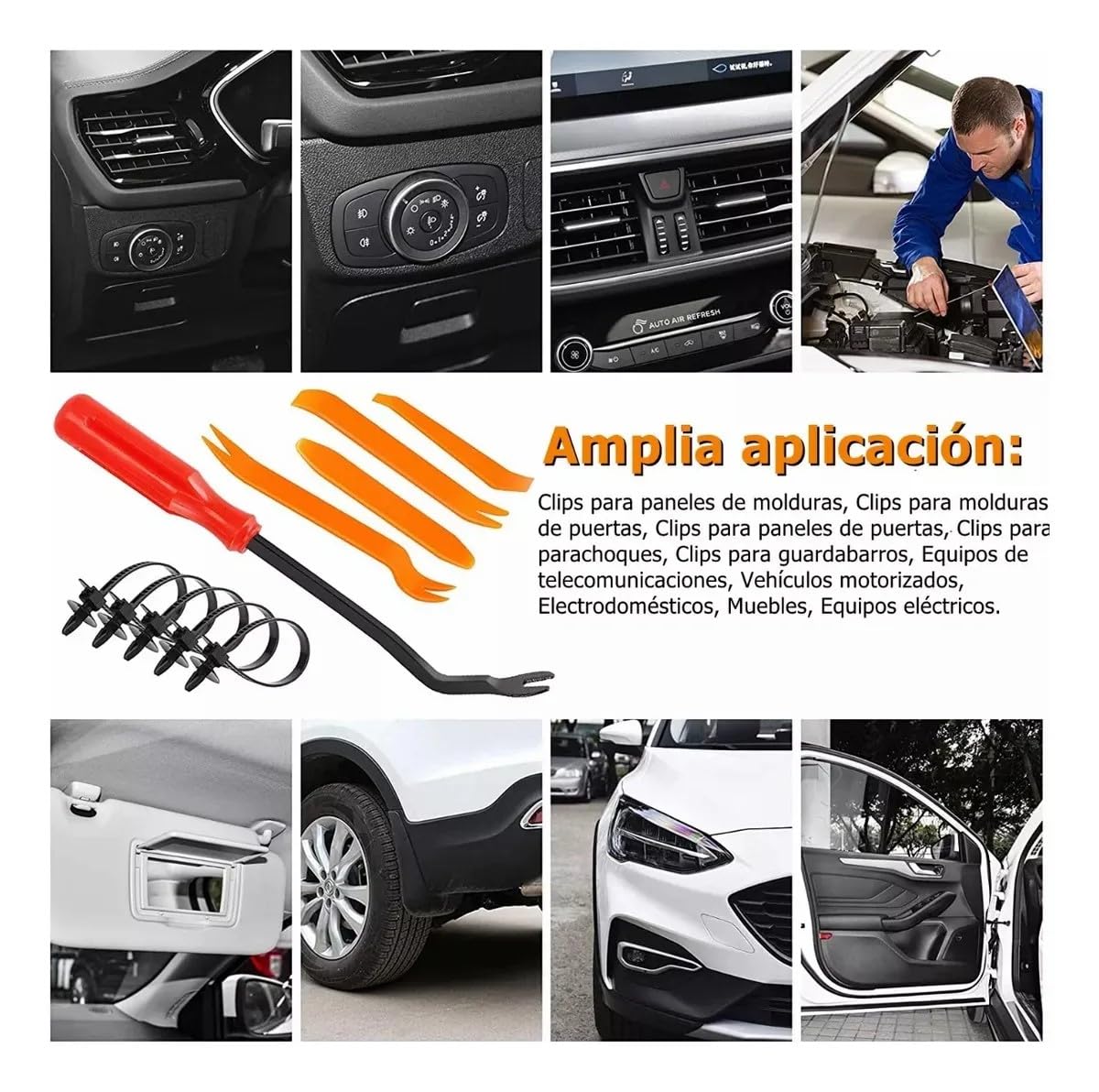 Kit de Remaches Automotriz Universal con Estuche y Herramientas, Surtido en Múltiples Tamaños