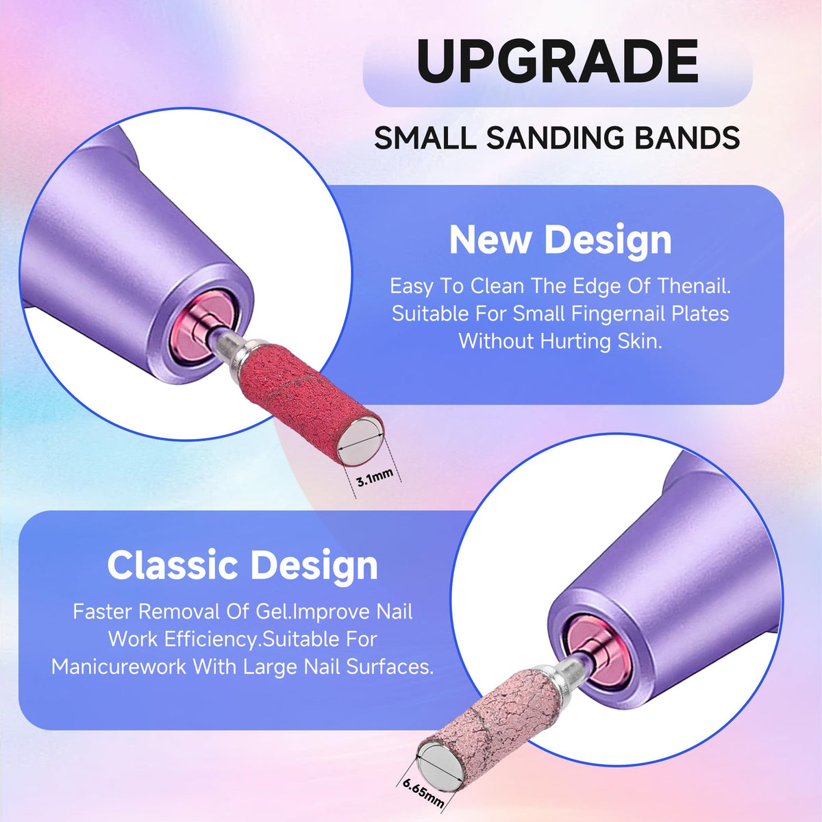 Suministros para Uñas GKINIKG Marrones Bandas de Lijado Grano Fino para Manicura y Pedicura