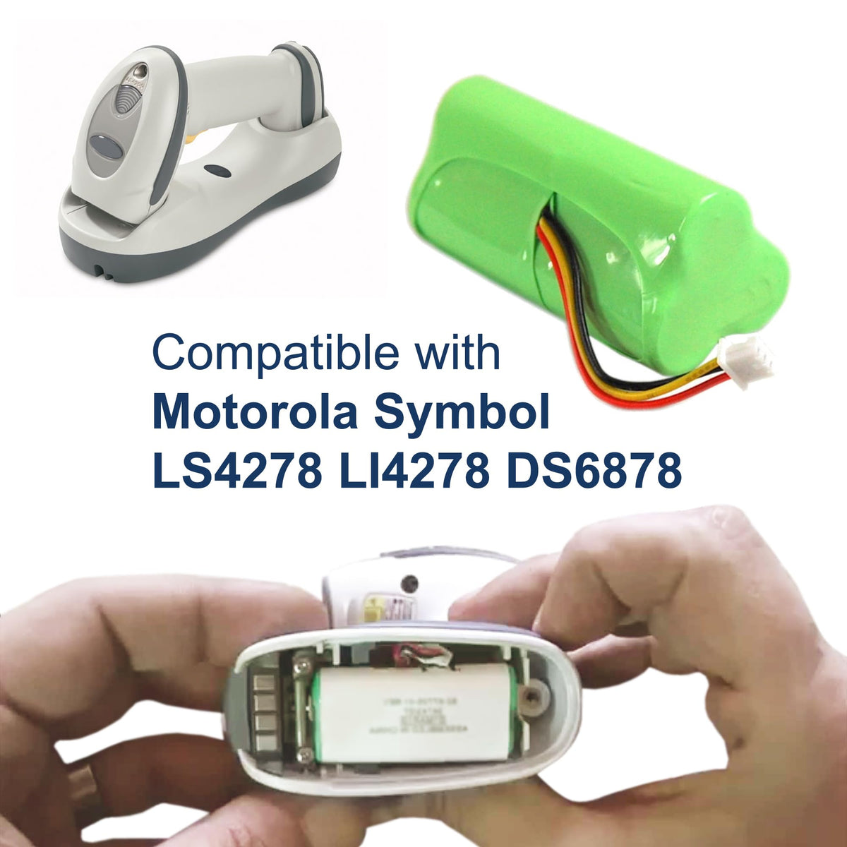 Baterías Compatibles para Escáner de Código de Barras Inalámbrico Motorola Symbol LS4278 HQRP Paquete de 5
