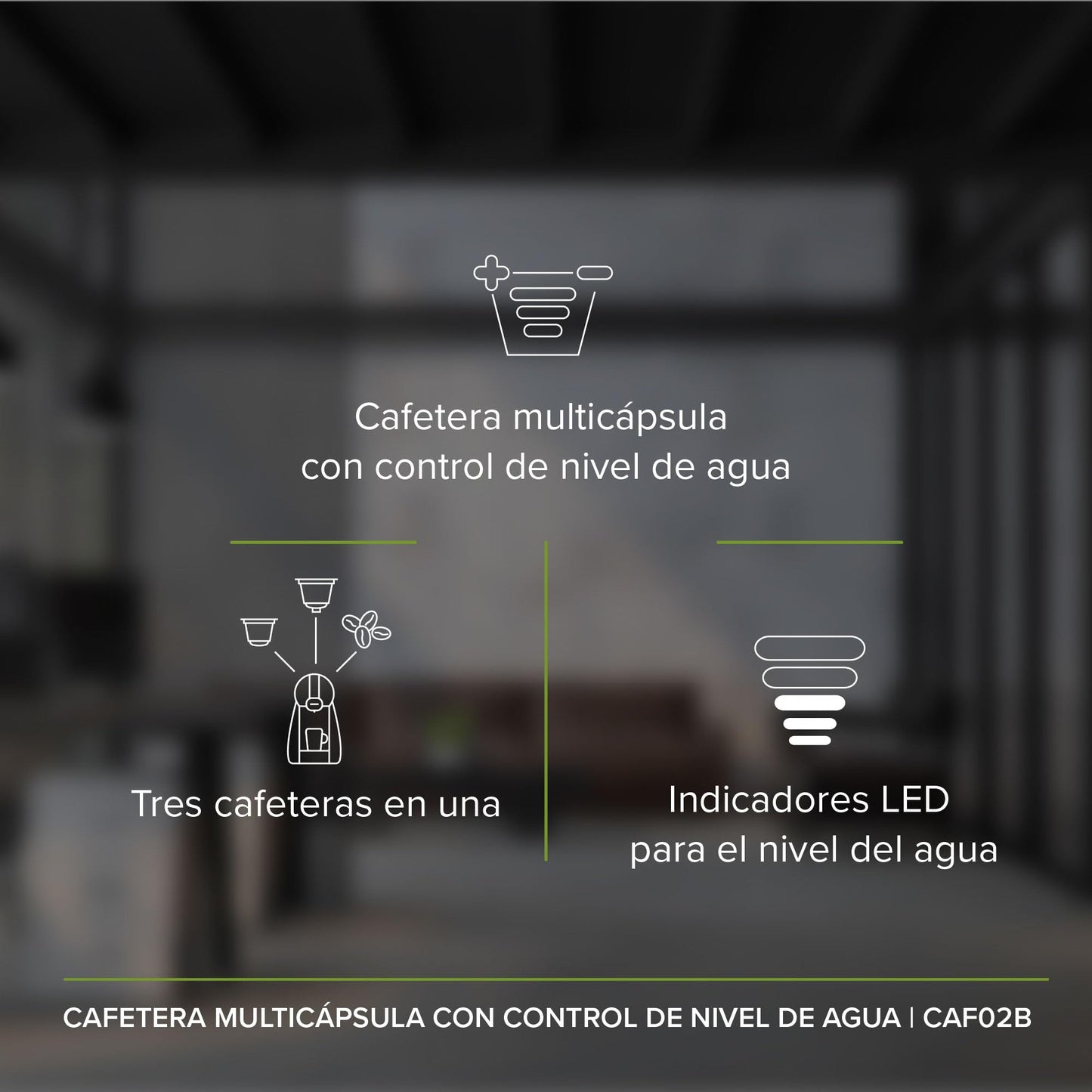 Cafetera Multicápsula AVERA Negra 3 en 1 Compatible con Cápsulas y Café Molido