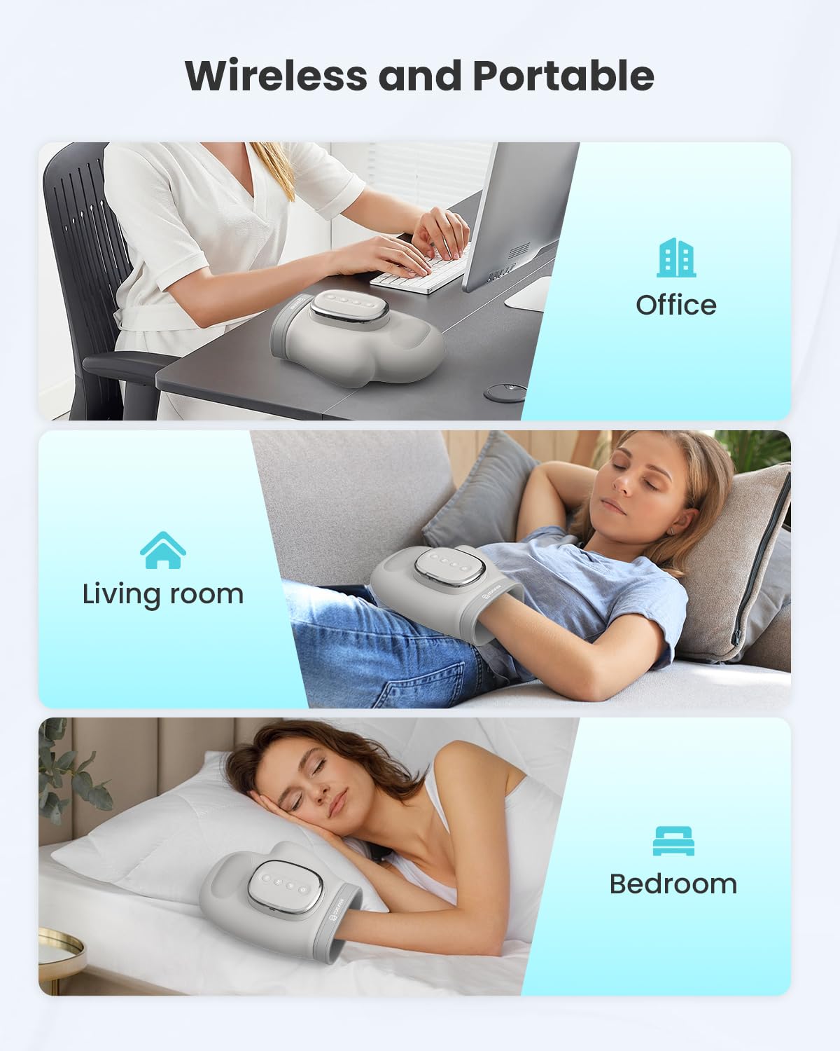 COMFIER - Masajeador de manos inalámbrico para artritis y túnel carpiano, masajeador de manos actualizado 2025 con calor y compresión, masajeador de muñeca, masaje eléctrico de manos más grande