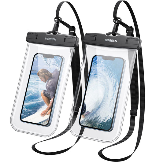Funda Impermeable UGREEN Azul para Celular iPhone Galaxy Redmi, 7.2 Pulgadas, Pack de 2