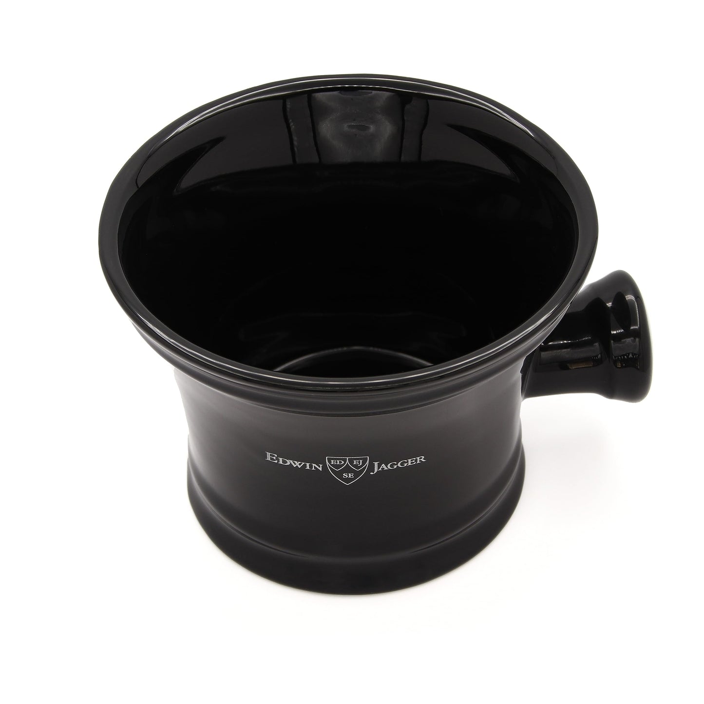Edwin Jagger - Jabonera de porcelana con asa, color negro, Ebany, Uno
