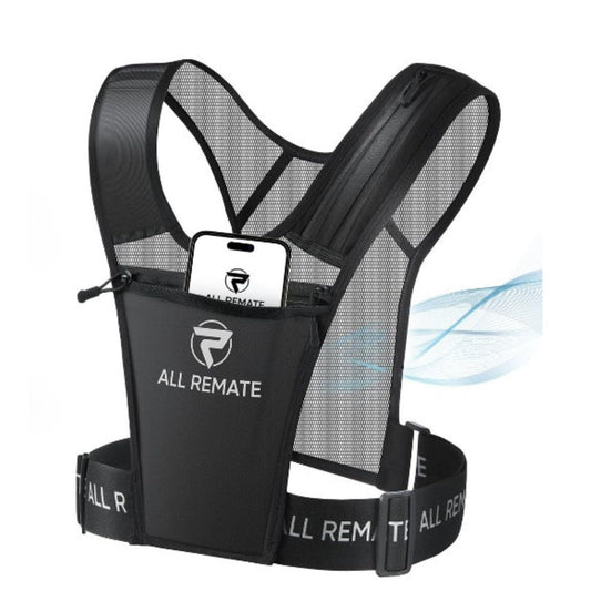 ALL REMATE - Chaleco para correr, soporte para teléfono, ajustable, reflectante, equipo de entrenamiento