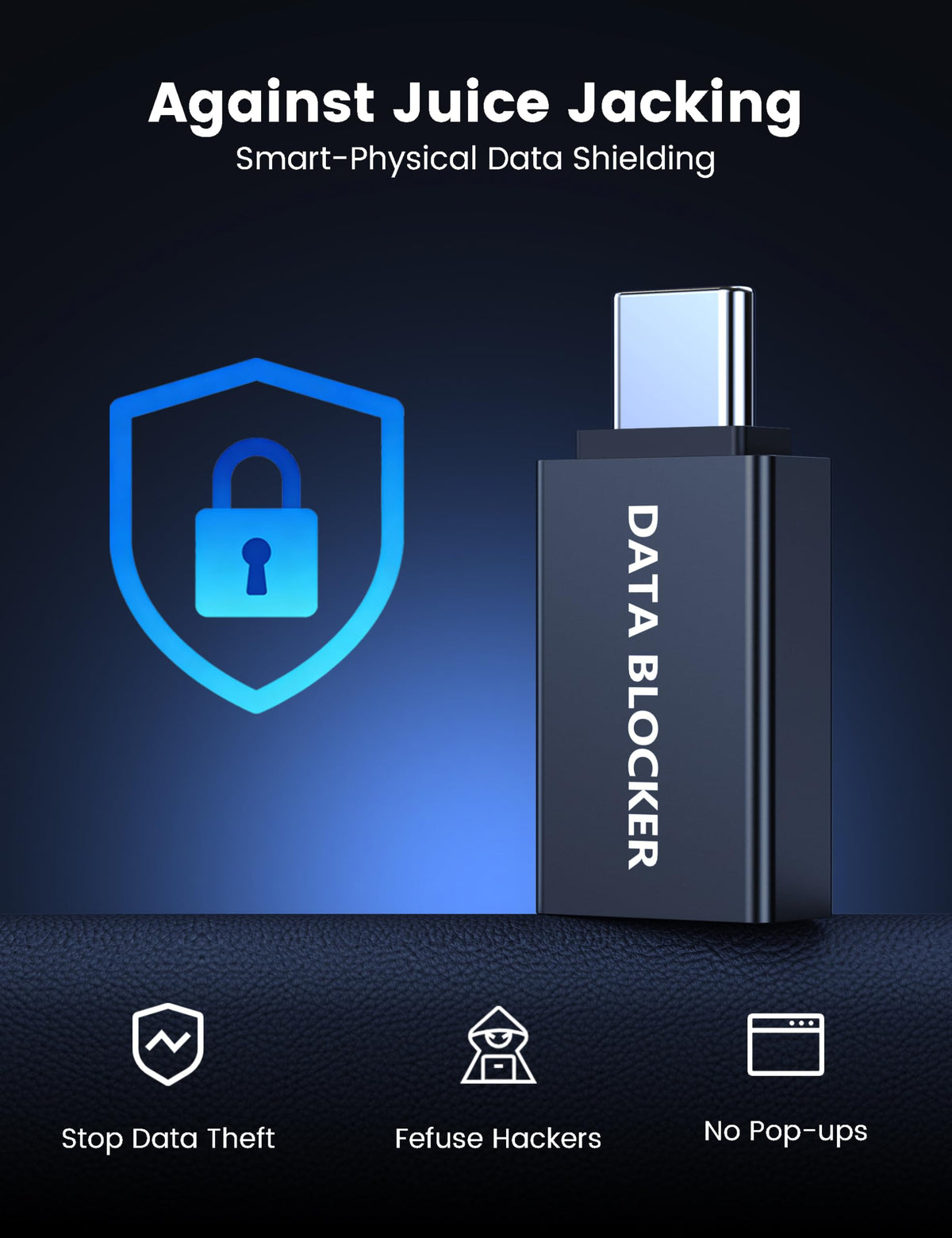 Adaptadores de Bloqueo de Datos USB C para iPhone y Android, Solo para Carga, Paquete de 5