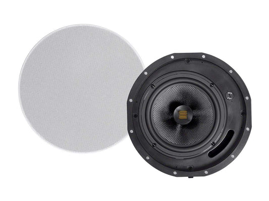 Mono Amber 2-Way Carbon Fiber Ceiling Speakers - 6.5 Inch with Magnetic Grille and Ribbon Tweeter (Pair)