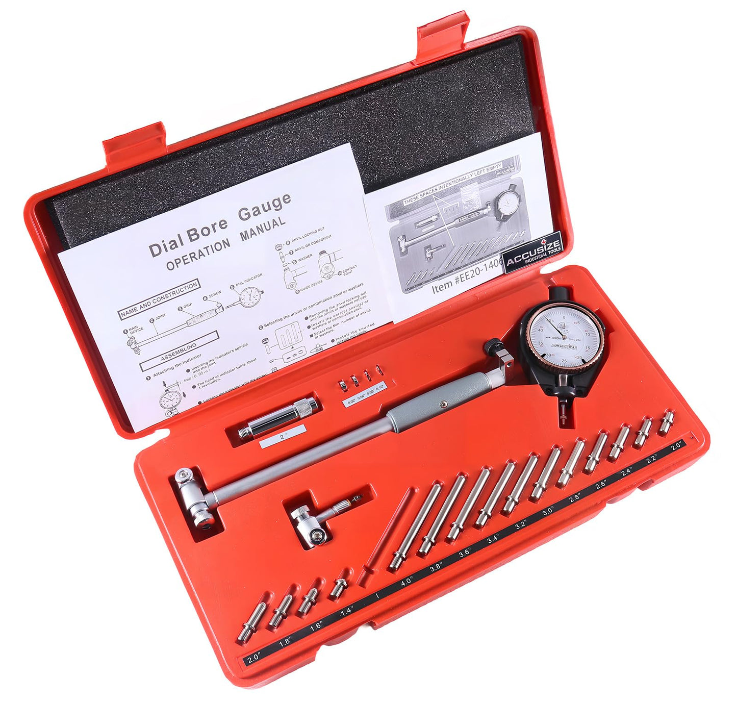 Juego de Calibradores de Esfera Accusize Industrial Tools Metal 1.4 a 6 Pulgadas Graduación 0.000 Pulgadas
