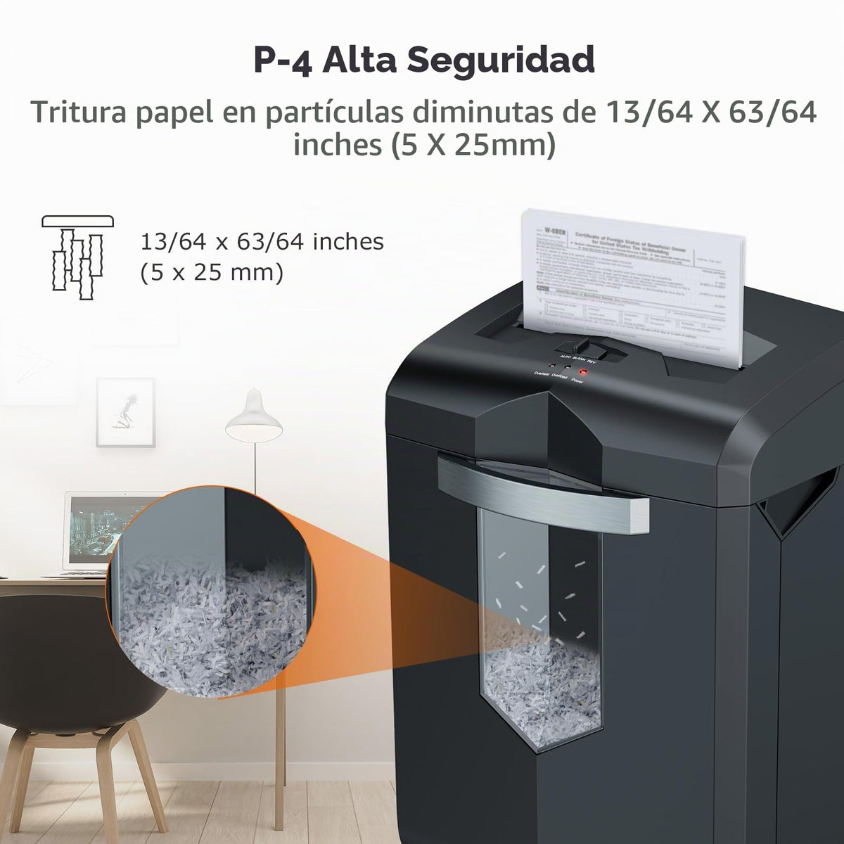 Destructora de Papel Bonsaii EverShred C149-C de 18 Hojas con Capacidad de 6 Galones y 4 Ruedas