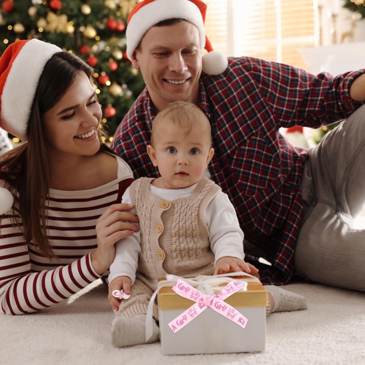 Mini Chupetes Acrílicos Rosa Con Listón para Baby Shower
