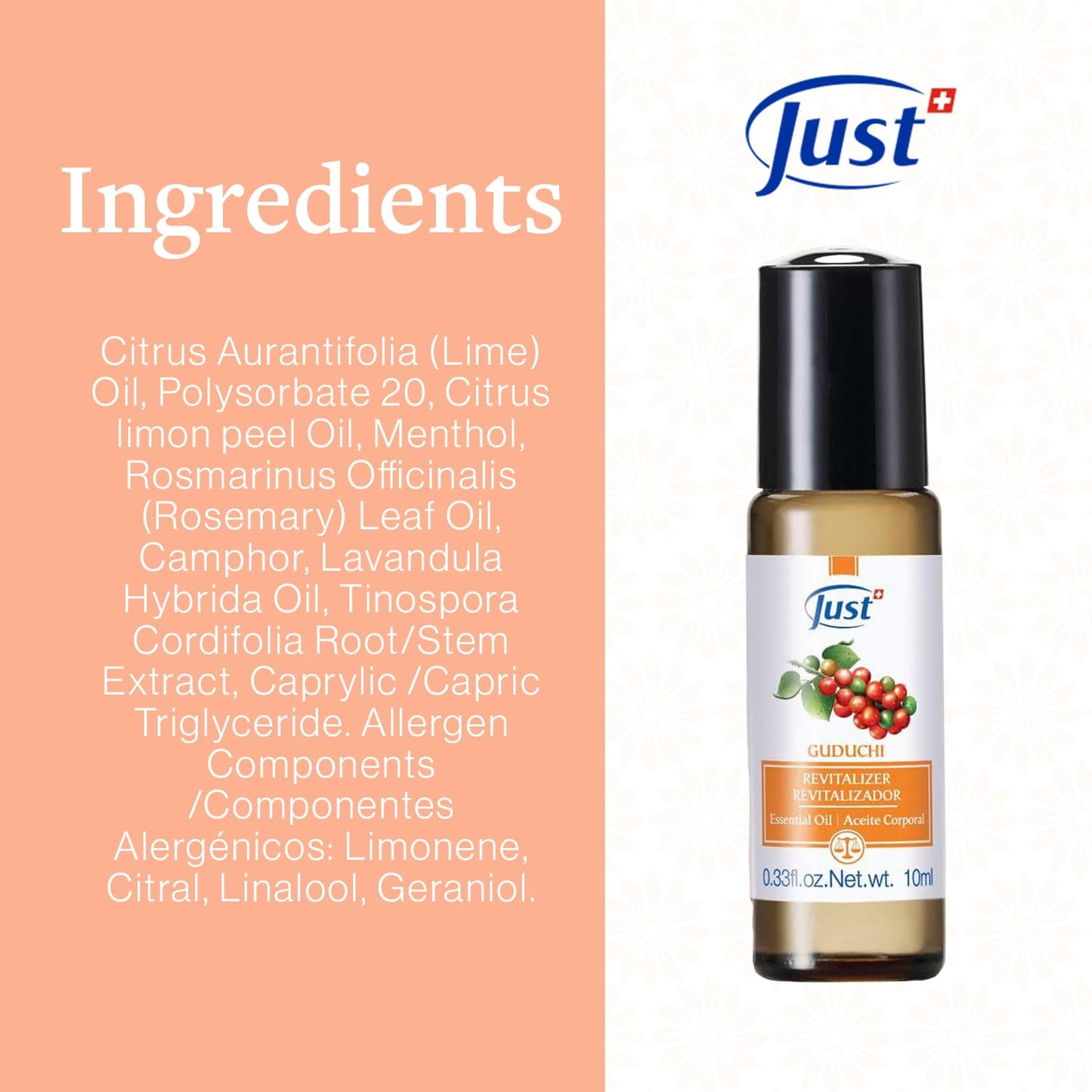 SwissJust Guduchi Revitalizer Roll-On Aceites esenciales de 5 ml por . Extracto de Guduchi, con aceite de limón, aceite de romero, alcanfor y aceite de lavanda te revitaliza y te ayuda a recuperar tu energía perdida