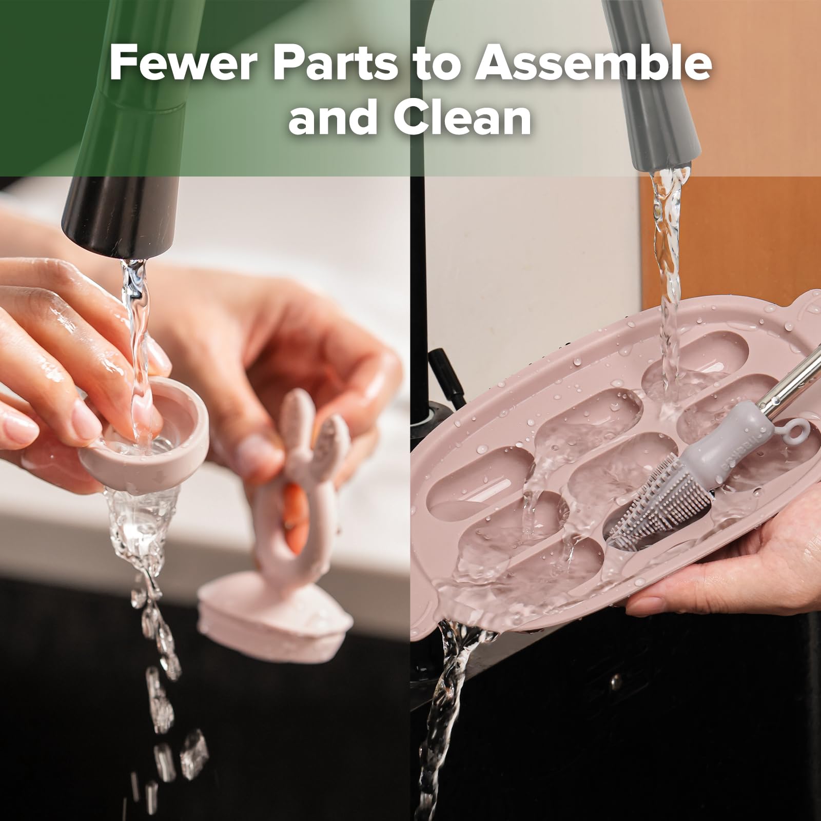 Alimentador de alimentos frescos y bandeja de silicona para mordeduras, color rubor