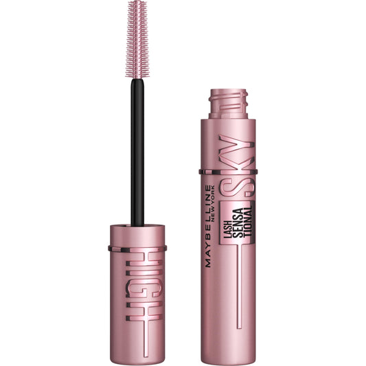 Maybelline Sky High Washable Mascara Makeup, Volumizing Mascara, Buildable, Lengthening Mascara, Defining, Curling, Multiplying, Washable Blackest Black, 0.2 fl. Oz