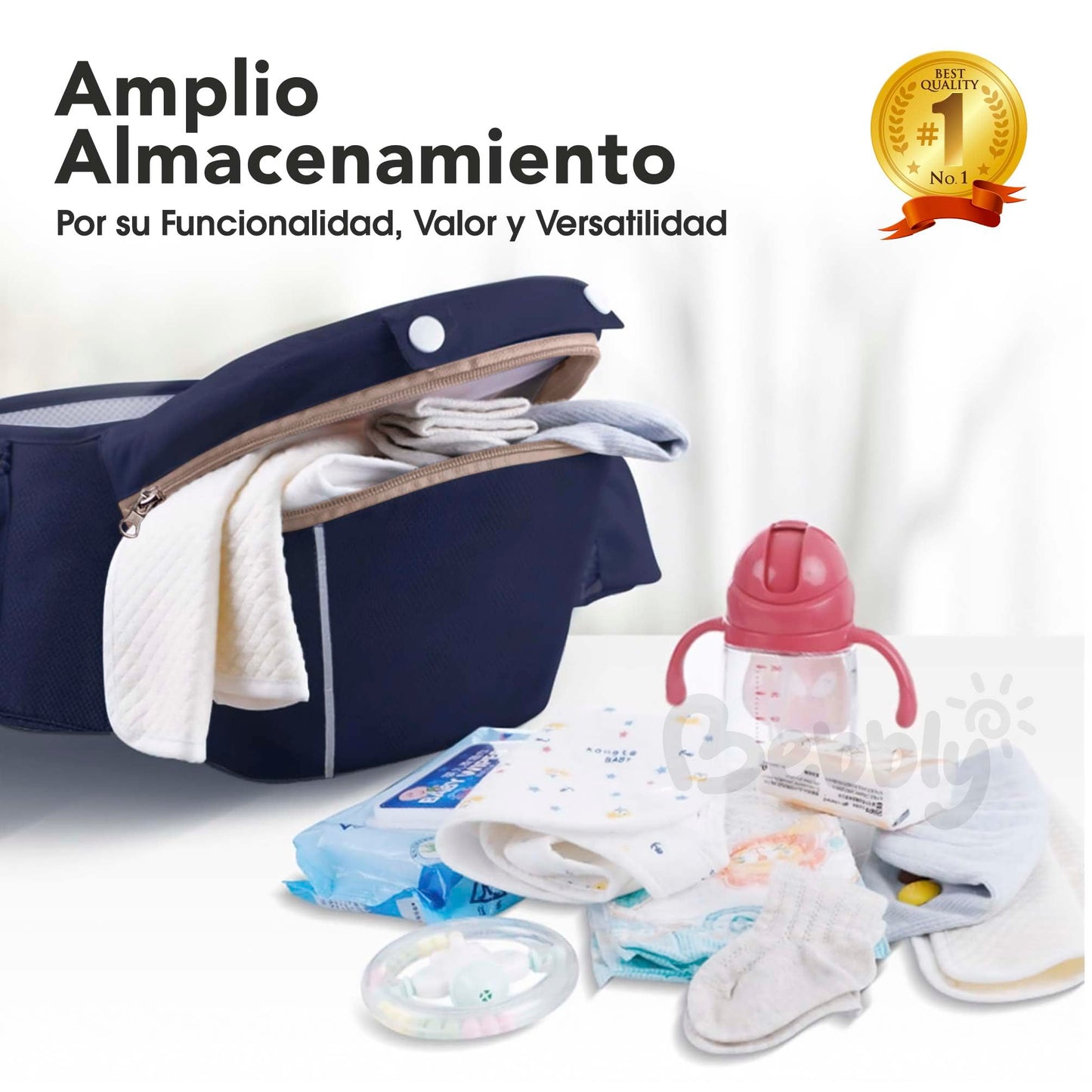 Magma Life Cangurera Ergonómica para Bebés: Portabebpe Ideal para 12 a 36 meses, Soporta 20kg, con Convenientes Bolsas de Almacenaje