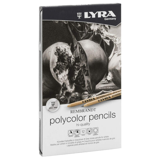 Lyra Rembrandt Polycolor Lápices de colores, Set of 12 (Greys)