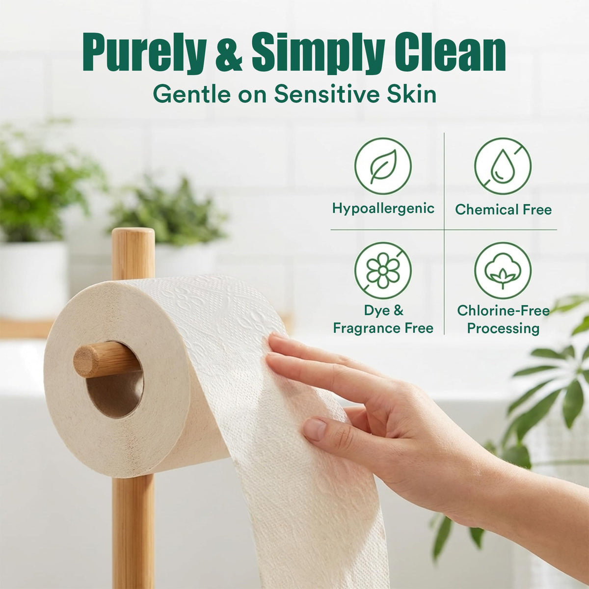 Papel Higiénico ECO SOUL Bamboo Blanco 3 Capas Acolchado Sostenible 36 Rollos Dobles Sin Alérgenos