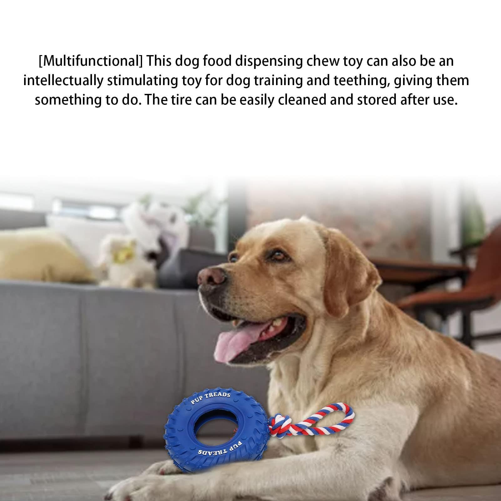 Juguetes para Perros para Masticadores Agresivos, Juguetes para Masticar Neumáticos para Perros con Cuerda, Juguetes para Masticar Cachorros De Goma para Juguetes Masticables para Perro(Blue)