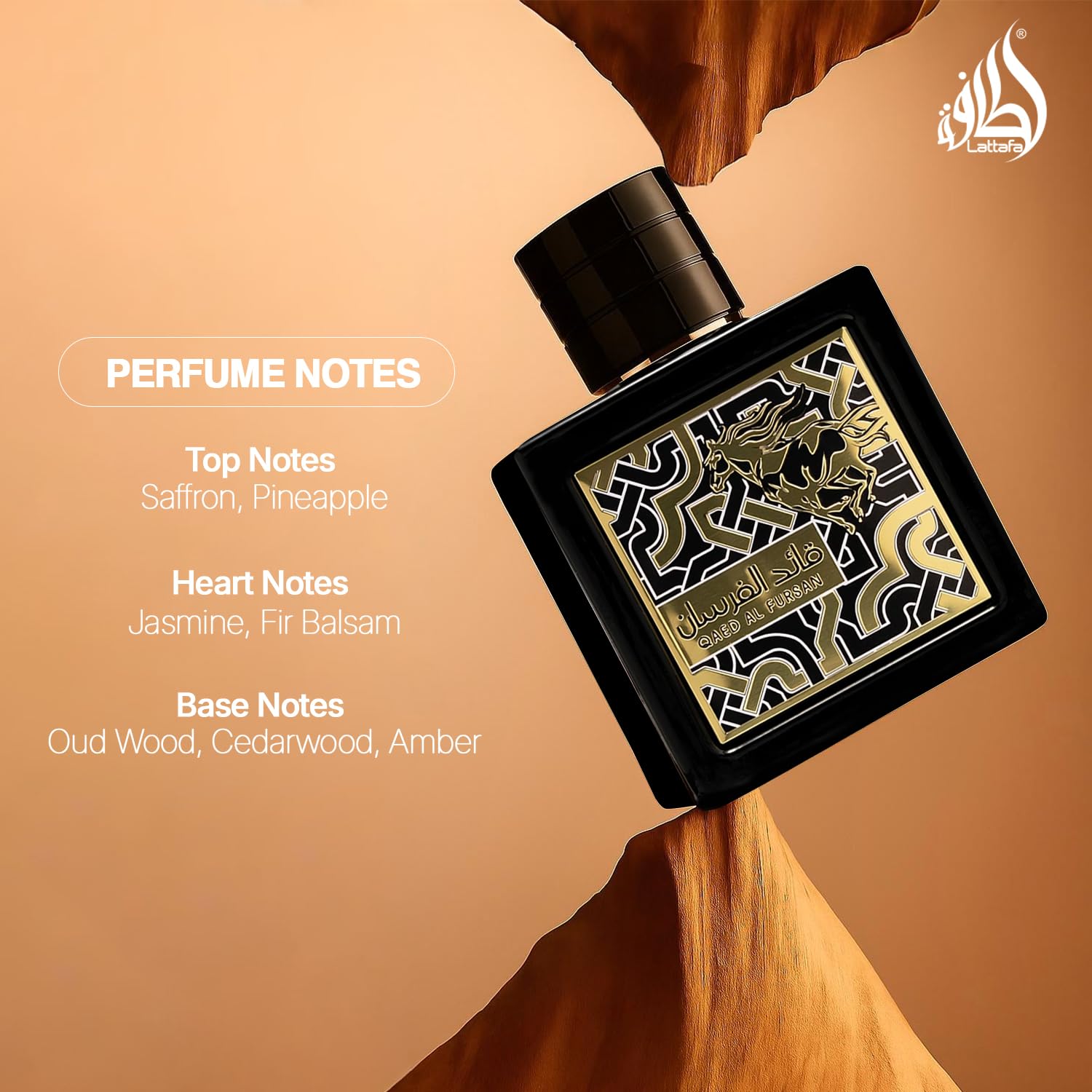 Lattafa Qaed Al Fursan for Unisex Eau de Parfum Spray, 3.0 Ounce
